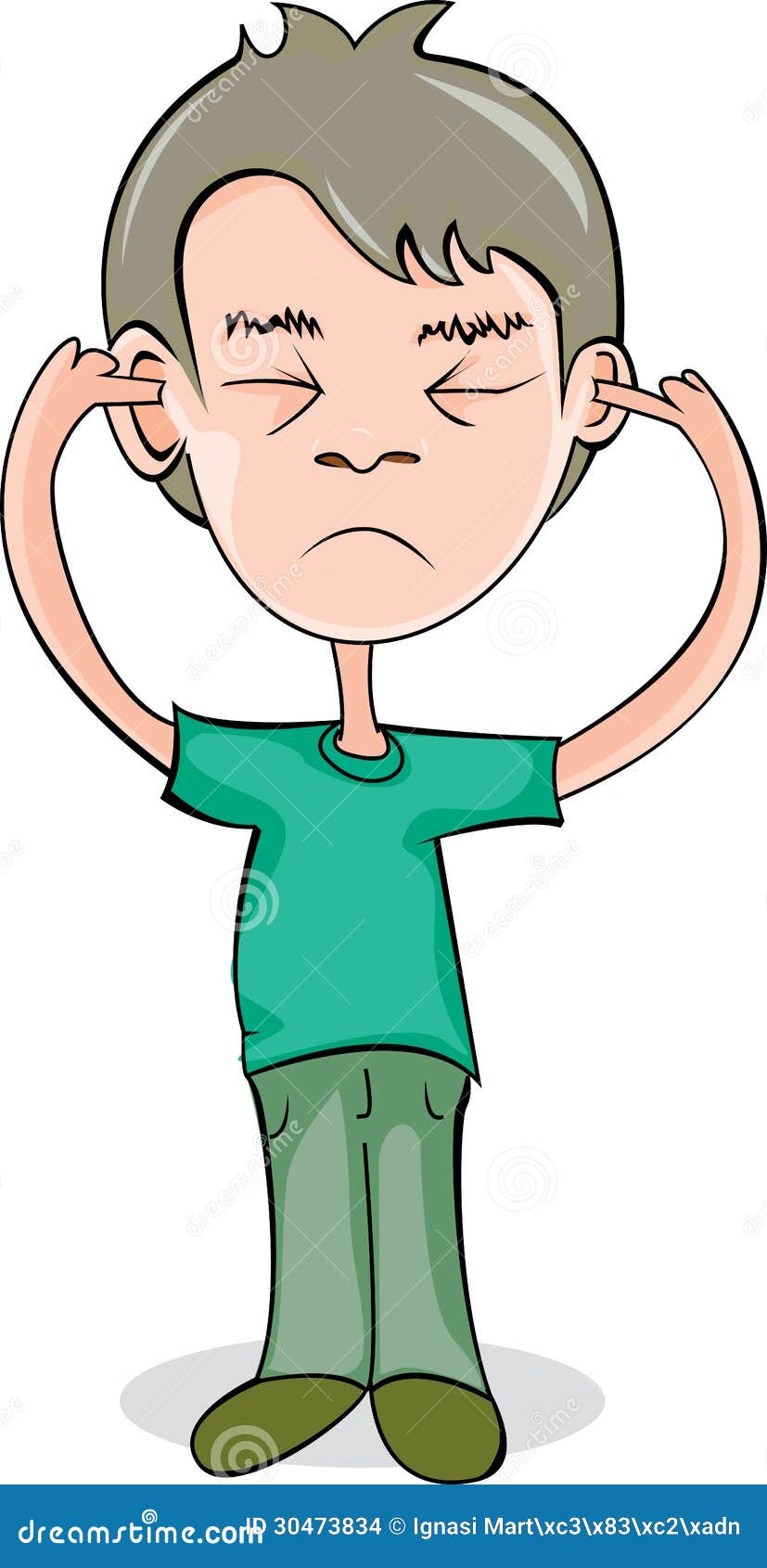 Boy covering his ears stock vector. Illustration of human 30473834