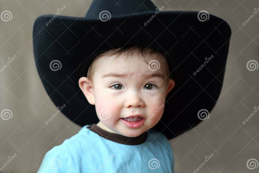 Boy in Cowboy Hat stock image. Image of western, toddler 6339489