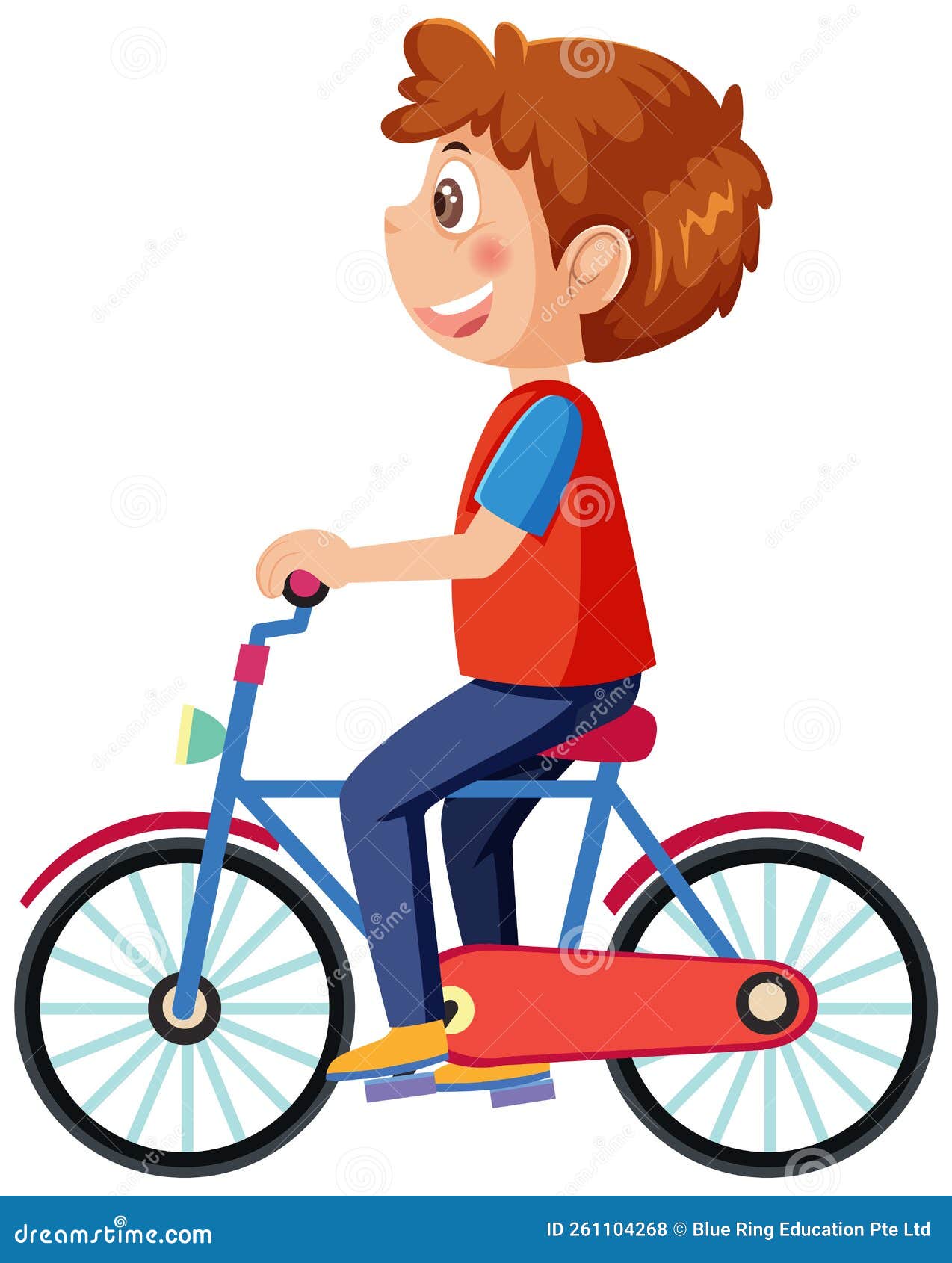 Cycling, Cartoon Road Cyclist Riding Bike, Side View, Isolated Vector ...