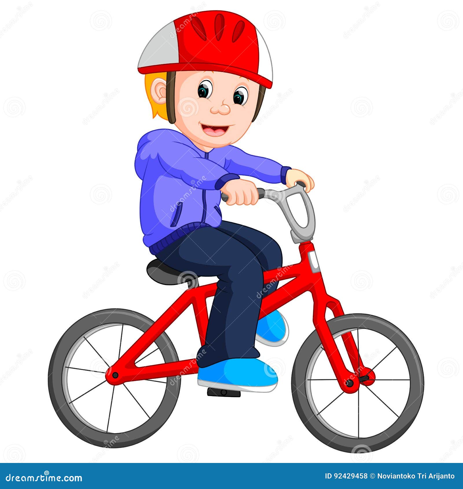 Boy cycling cartoon stock vector. Illustration of rider - 92429458