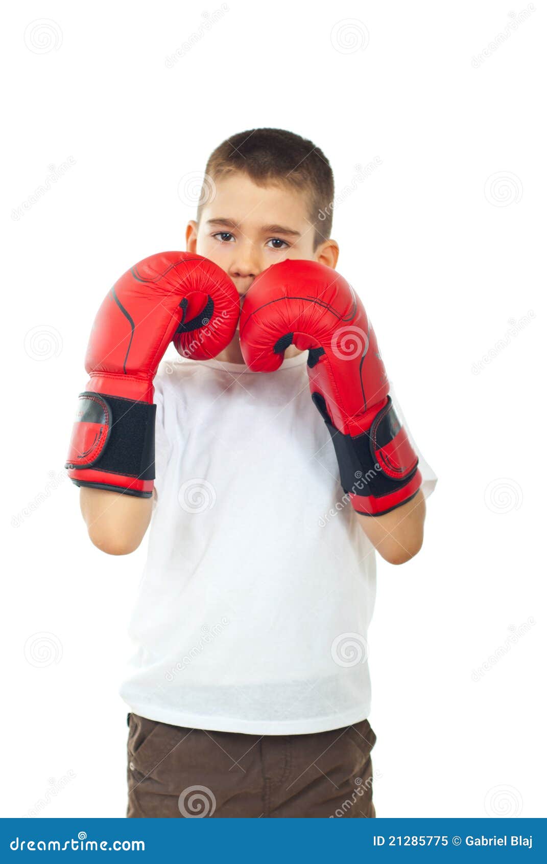 Boy Defending With Boxing Gloves Stock Image Image of beauty, hands