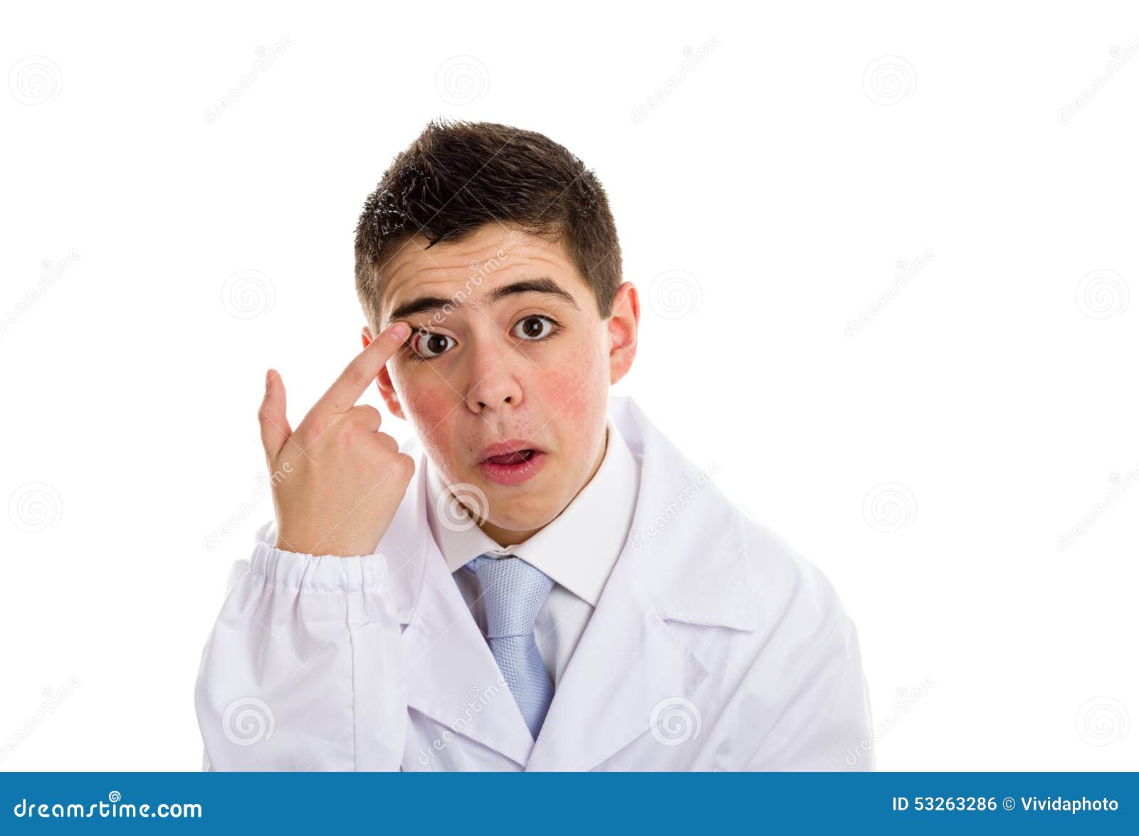 Boy Doctor Touching His Eye Stock Photo - Image of ...