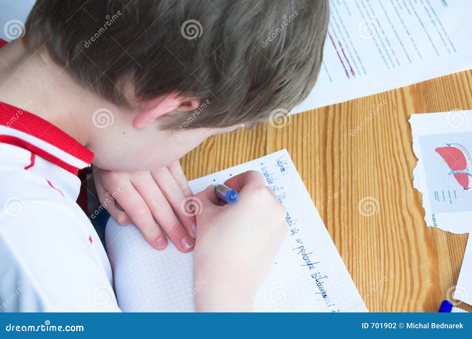 boy doing homework