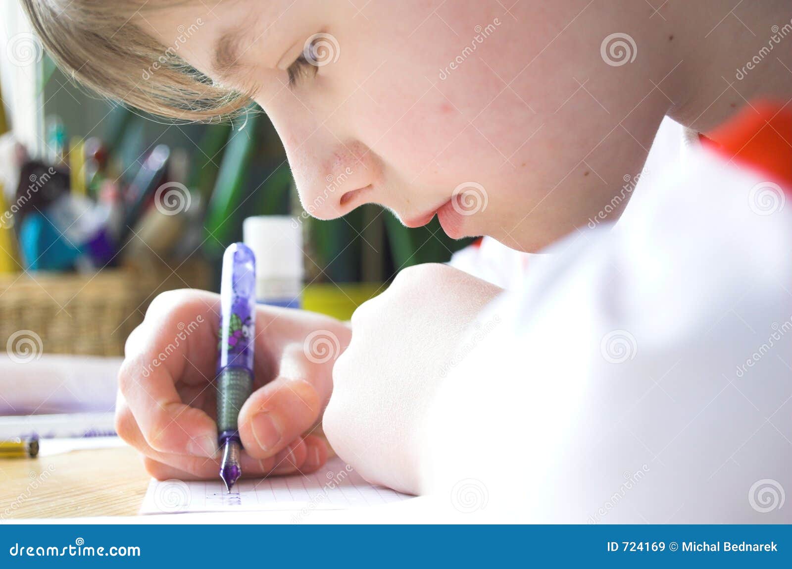 boy doing homework