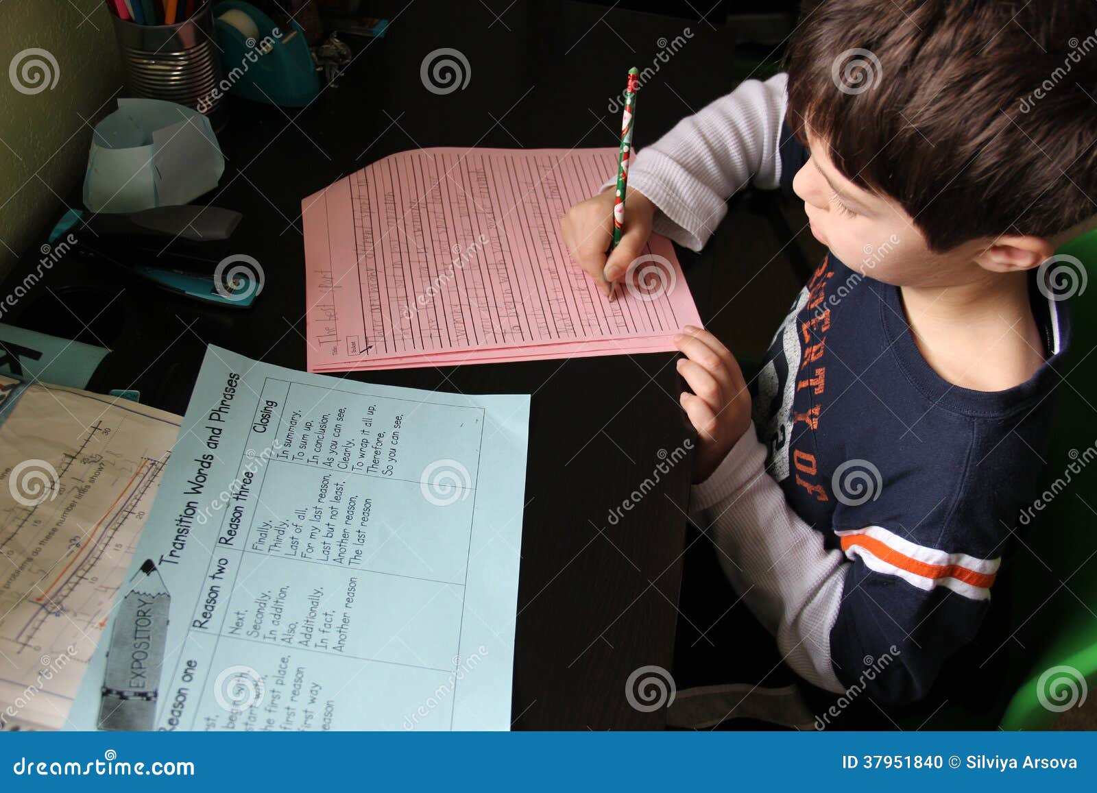 boy doing homework