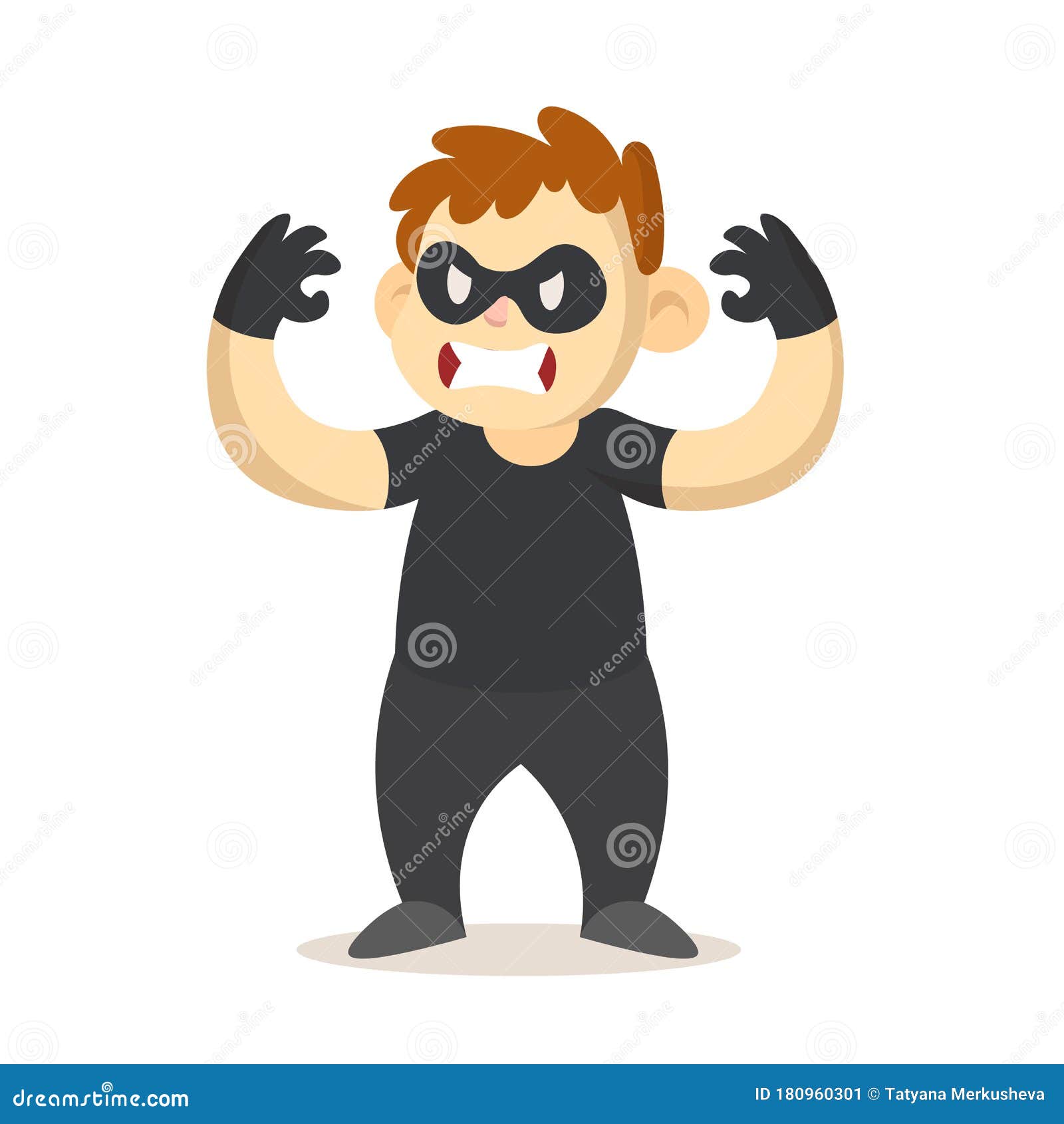Boy Dressed As a Masked Villain, Cartoon Character. Flat Vector  Illustration, Isolated on White Background. Stock Vector - Illustration of  charactrer, hero: 180960301