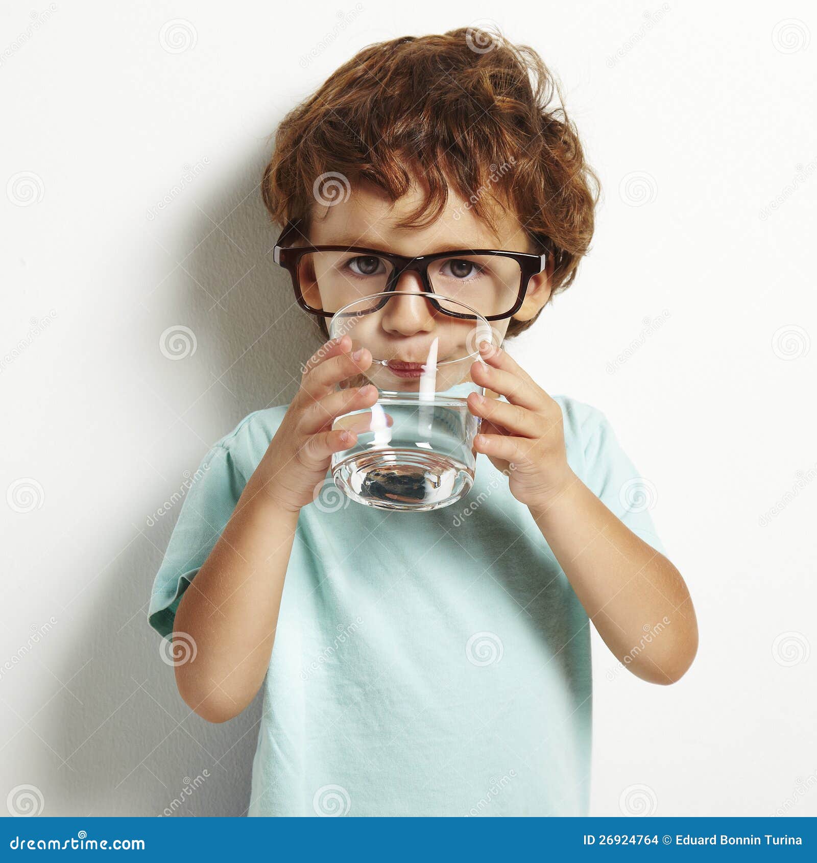 Boy Drinking a Glass of Water Stock Photo Image of white, color 26924764