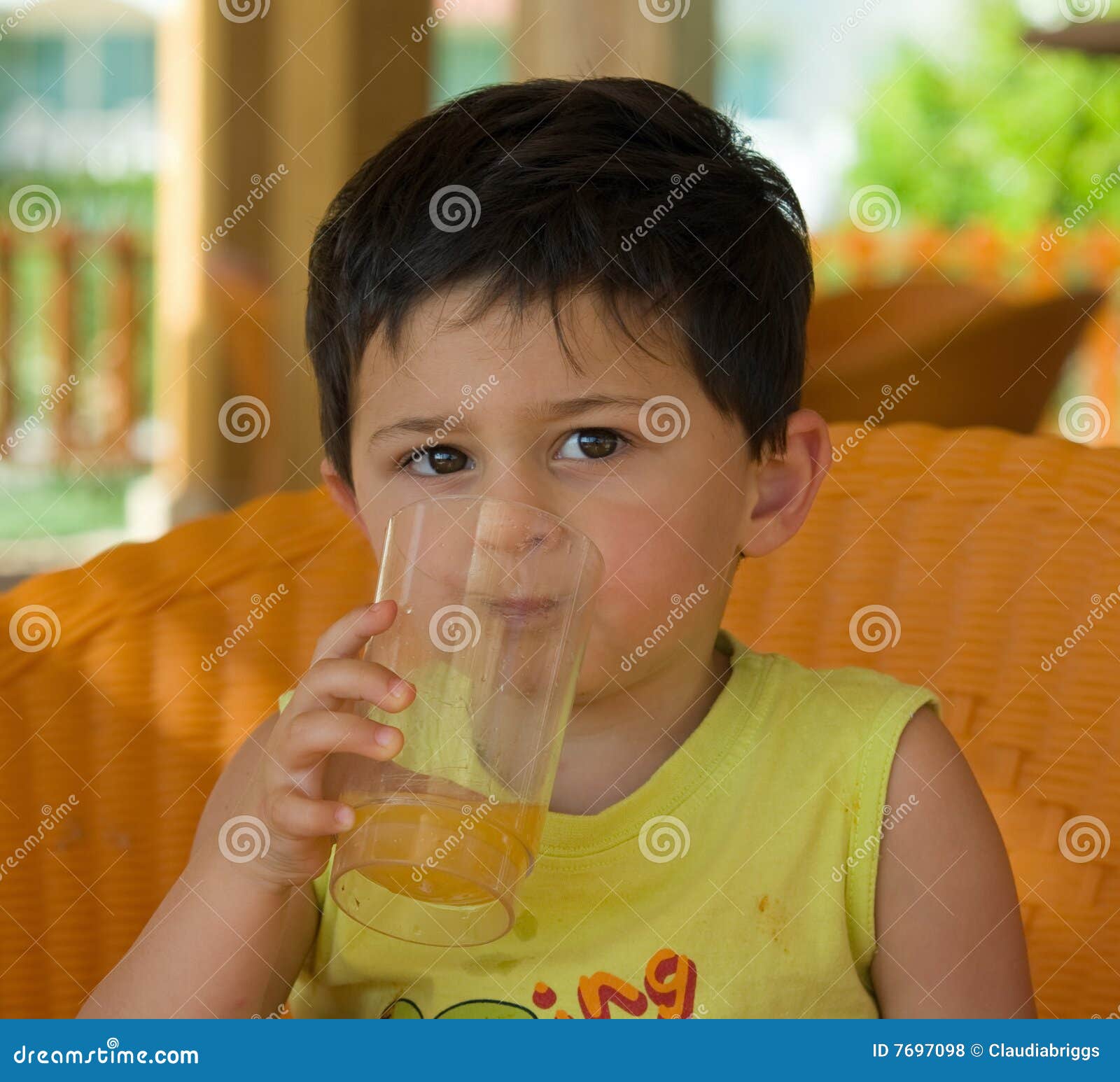 Boy Drinking Juice stock photo. Image of fruit, orange 7697098