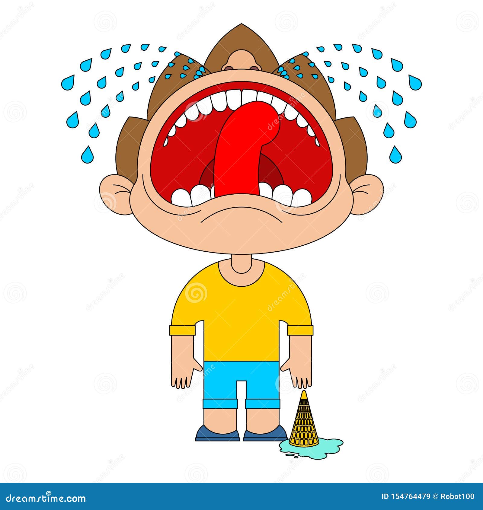Boy Dropped Ice Cream. Cry Baby Stock Vector - Illustration of information,  baby: 154764479