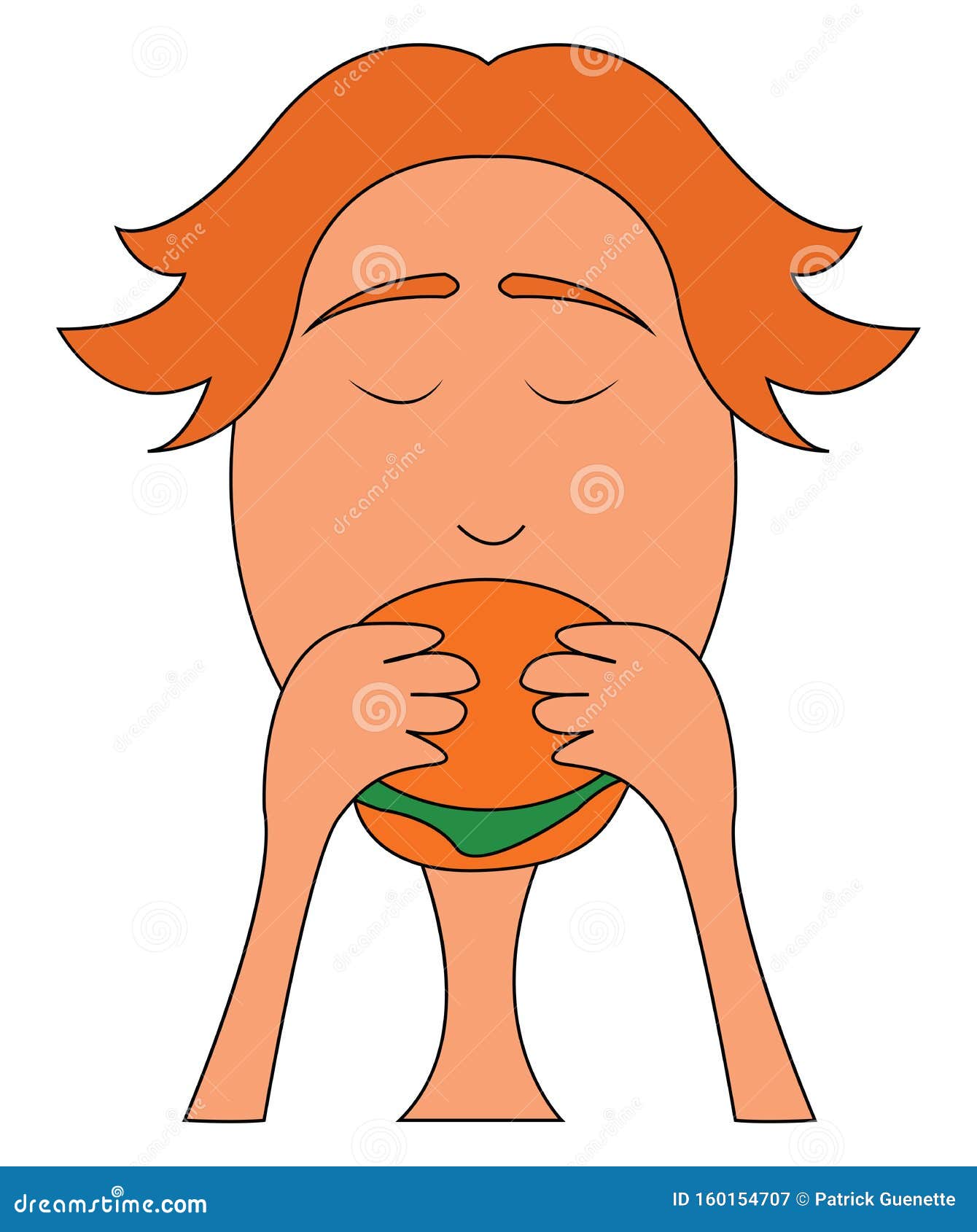 Boy eating burger stock vector. Illustration of character 160154707