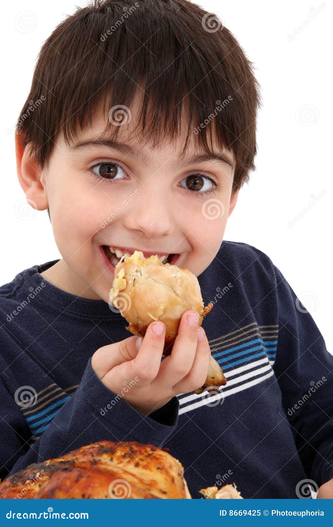 Boy Eating Chicken stock image. Image of happy, child 8669425