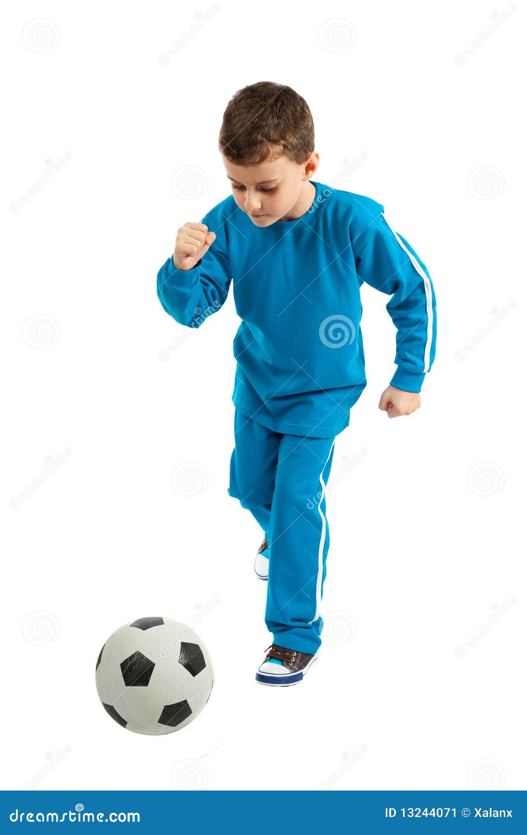 Boy Executing a Football Kick Stock Image Image of innocence, soccer