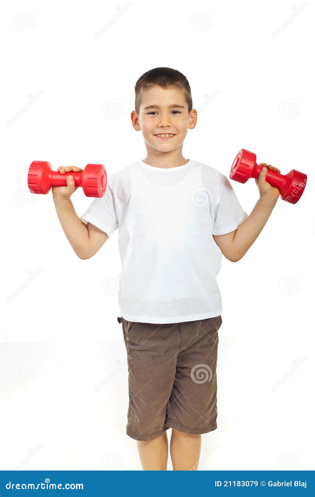 Boy Exercising With Barbell Stock Image Image of arms, people 21183079