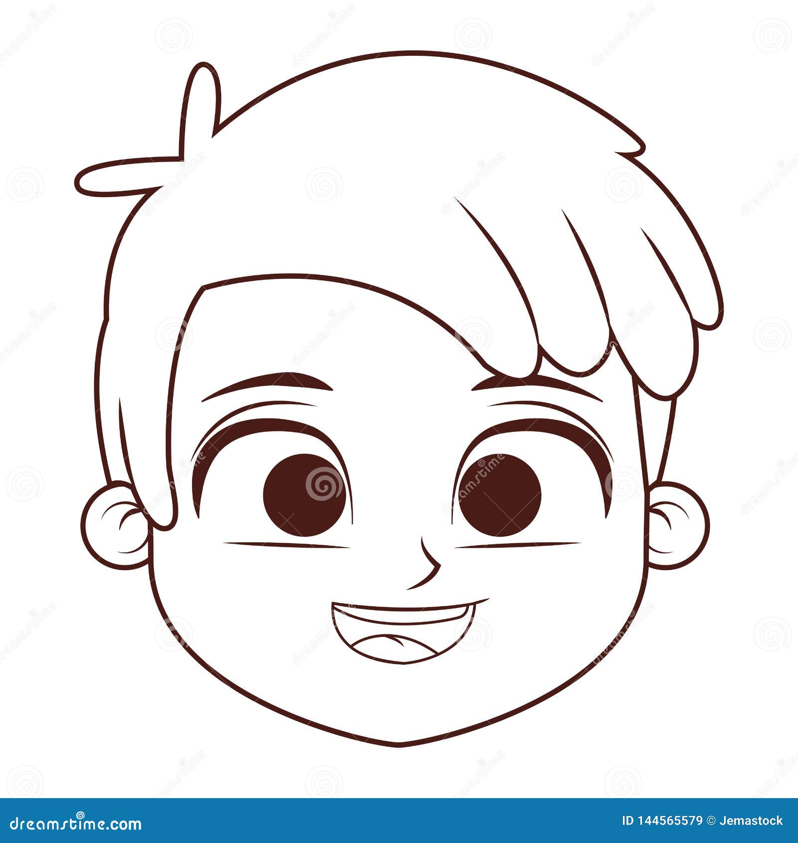 Boy face cartoon stock vector. Illustration of preschooler 144565579