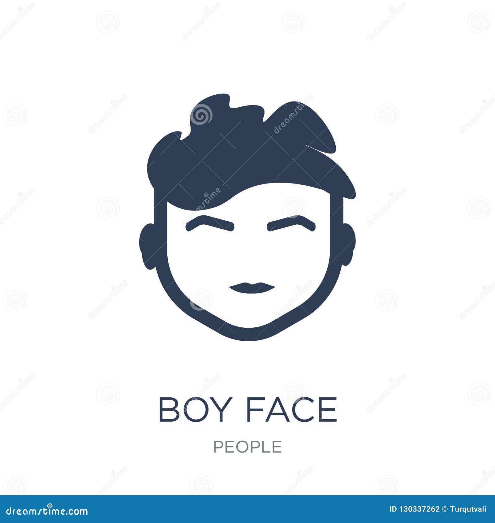 Download Boy Face Icon. Trendy Flat Vector Boy Face Icon On White ...