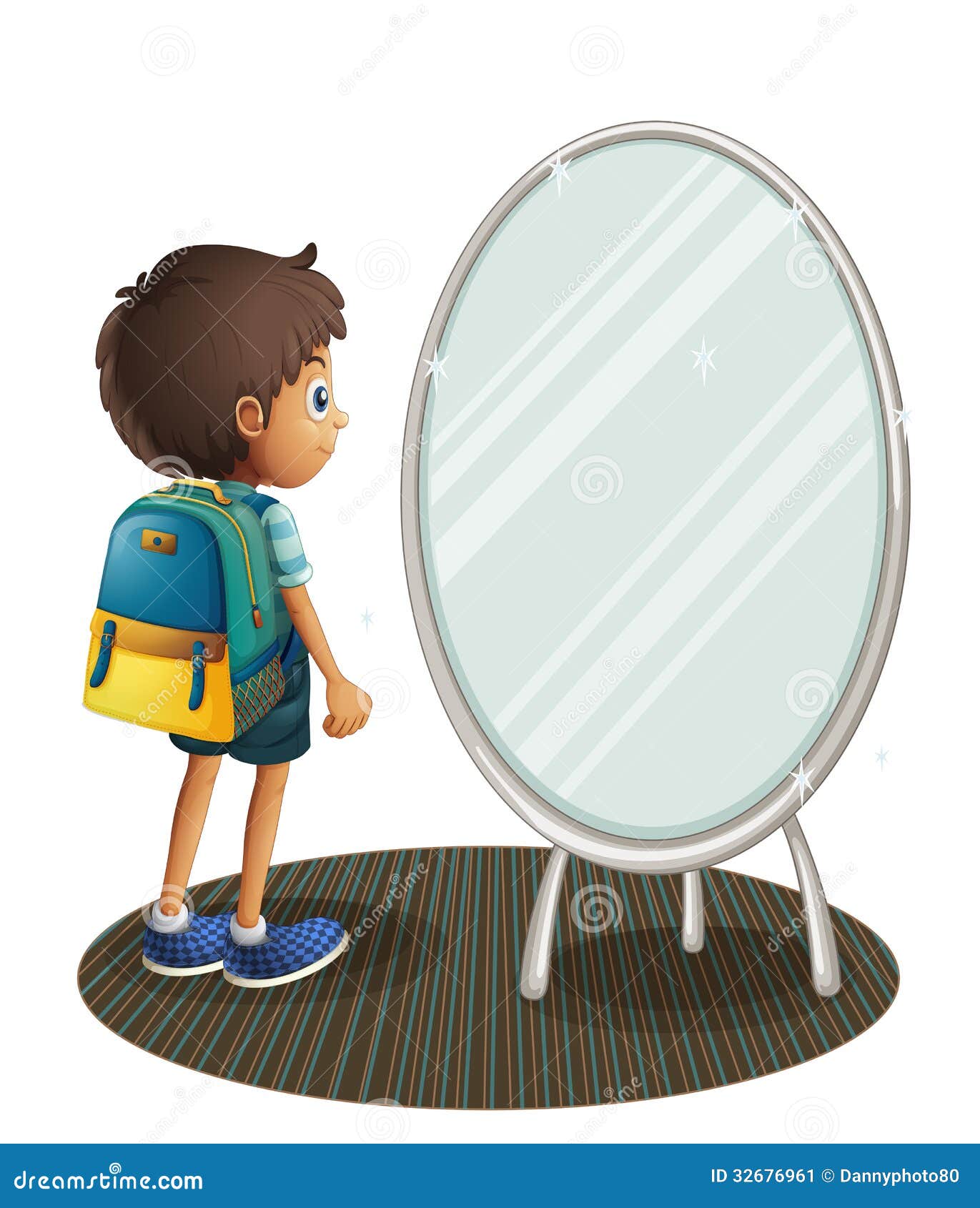 A Boy Facing The Mirror Stock Image Image 32676961