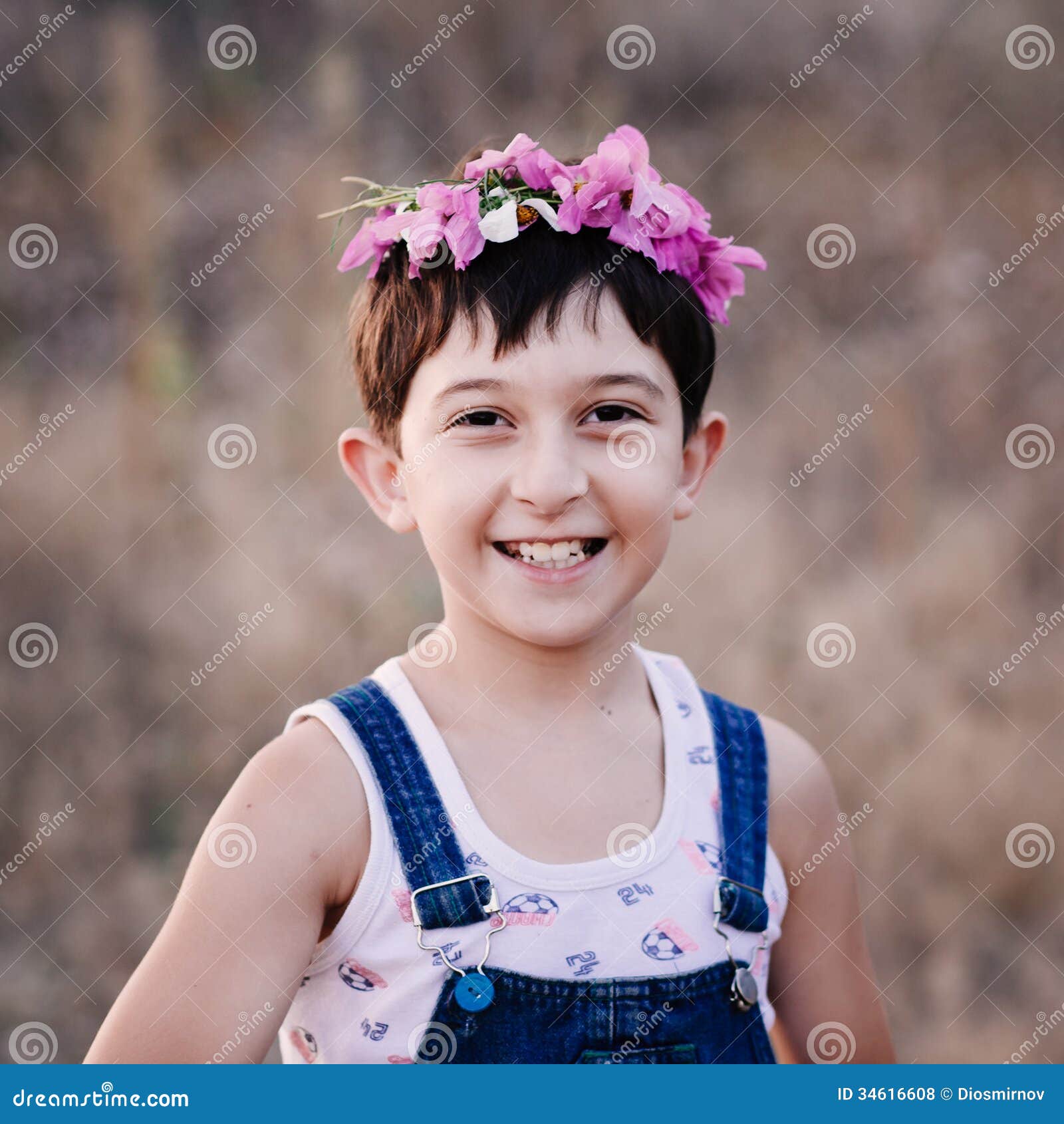 The Boy in the Field Wild Flowers Stock Photo Image of happy, people