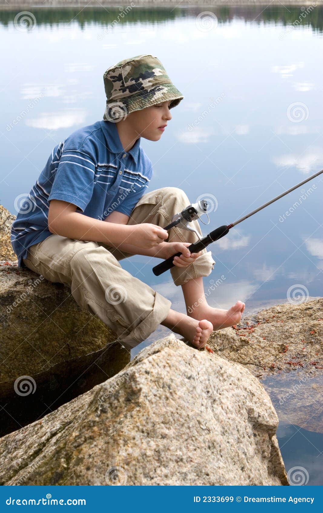 boy fishing stock image. image of waiting, patience