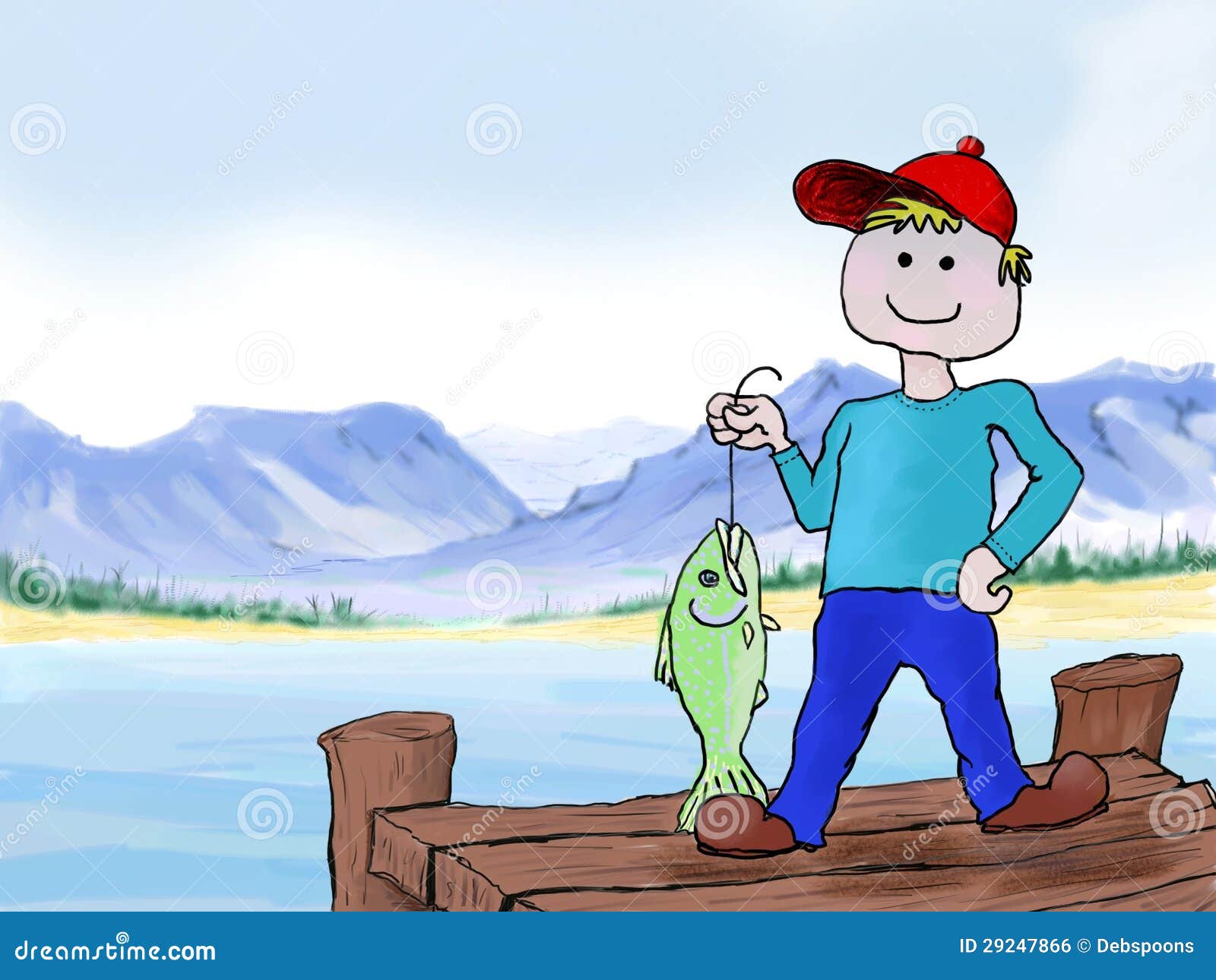 Boy Catch Fish Stock Illustrations – 899 Boy Catch Fish Stock