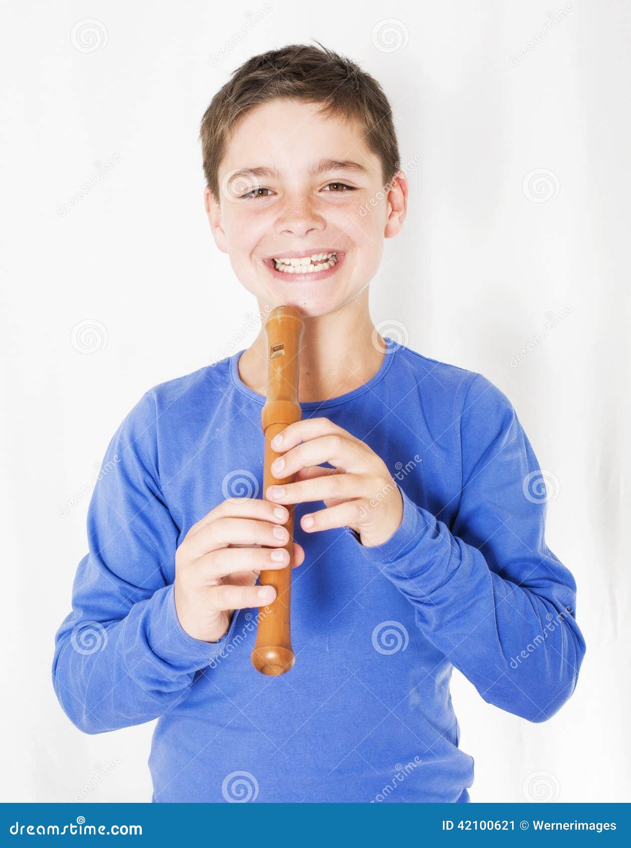 Boy with flute stock image. Image of musical, play, child 42100621