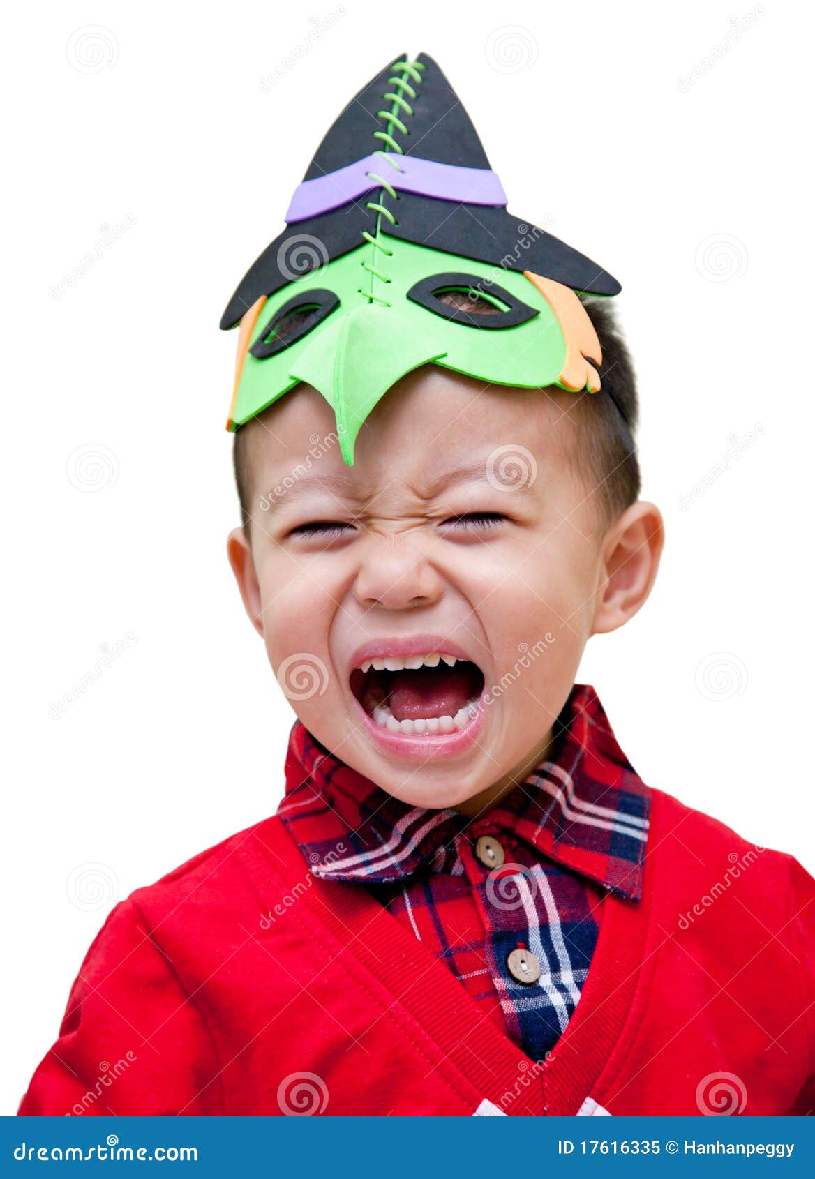 Boy with a funny mask stock image. Image of exciting 17616335