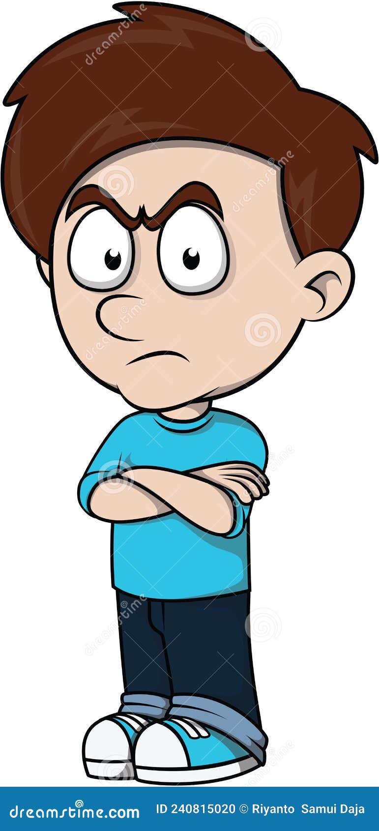 Boy Getting Angry Cartoon Color Illustration Stock Vector ...