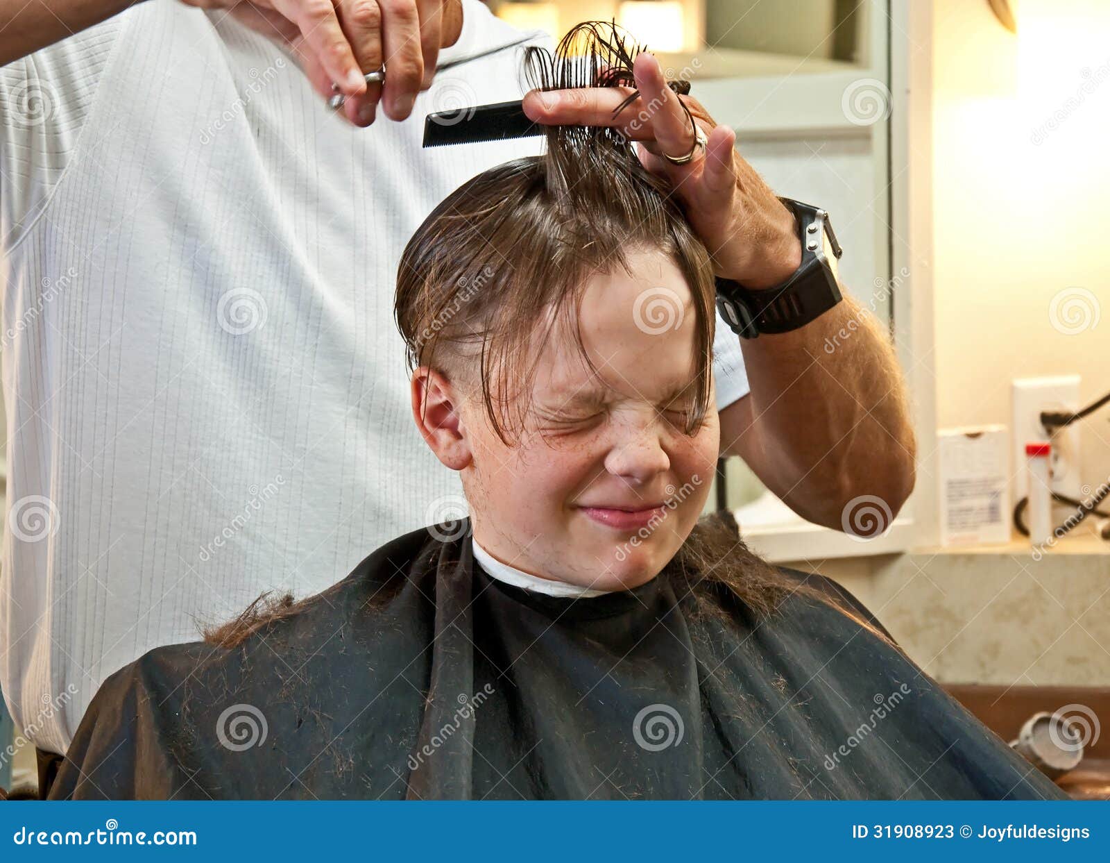 Boy Getting Haircut Stock Photos - Image: 31908923