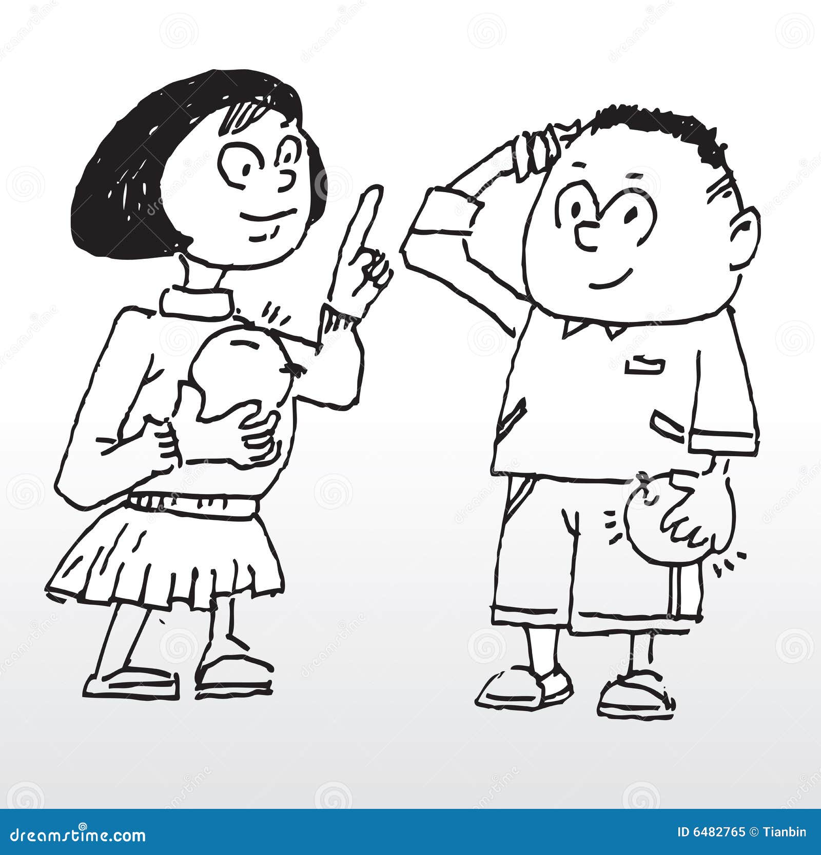 Boy And Girl Stock Vector Illustration Of Drawn Clean Boy And Girl Stock Vector Illustration Of Drawn Clean
