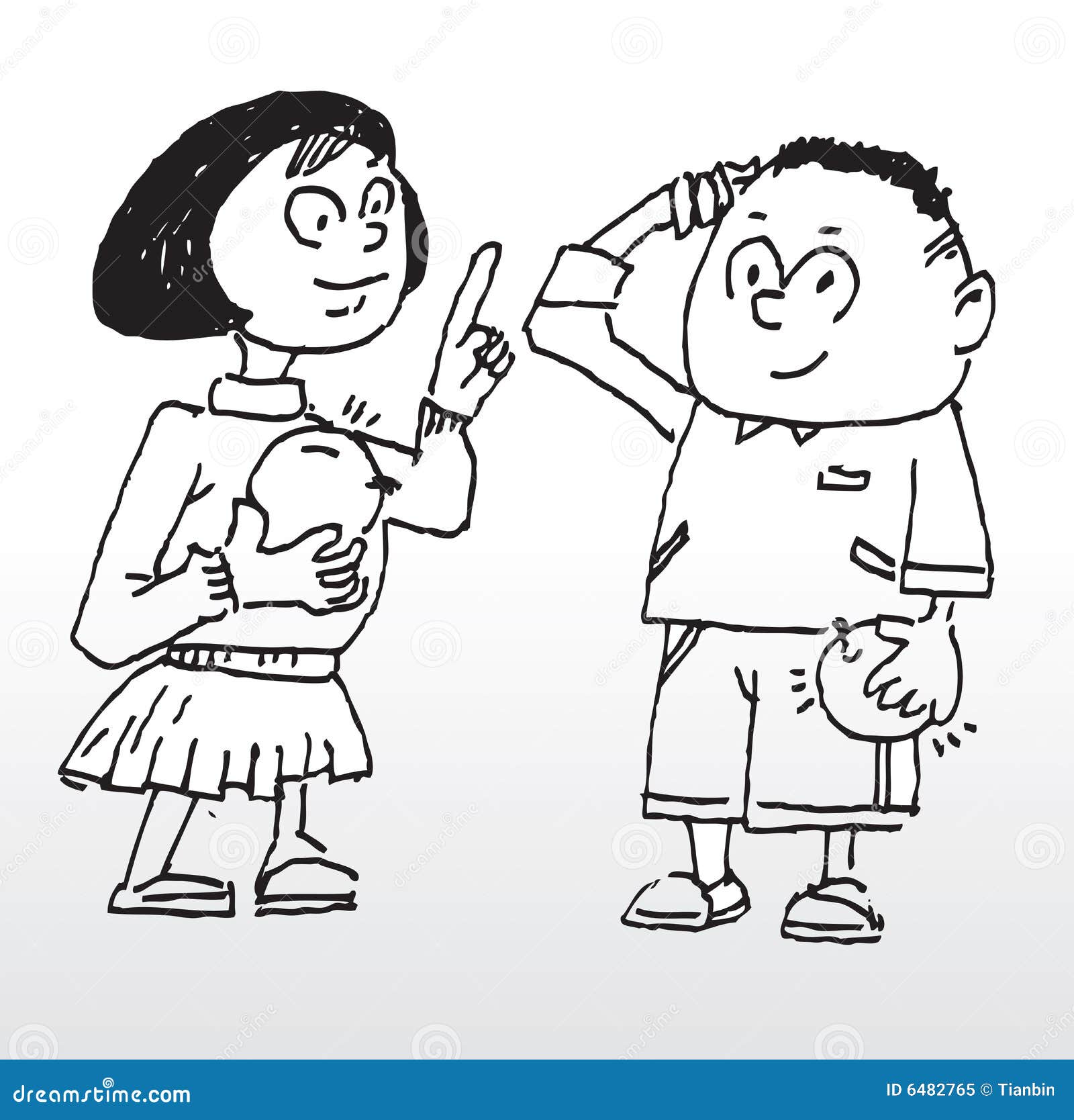 Boy And Girl Clipart Black And White