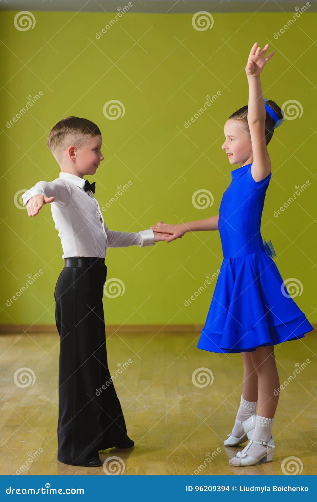 Boy and Girl Dancing Ballroom Dance Stock Photo Image of child, copyspace 96209394