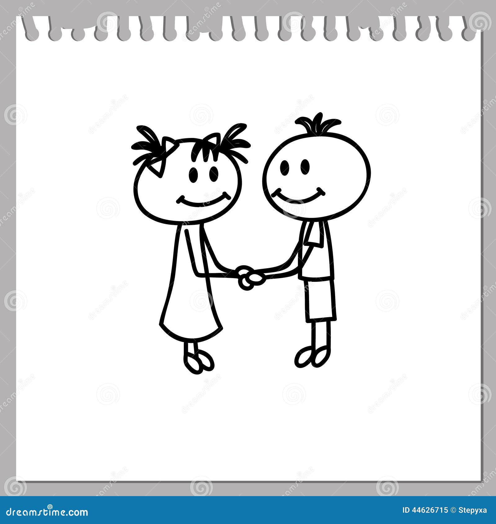 Boy And Girl Stock Vector Illustration Of Draw Holding 44626715
