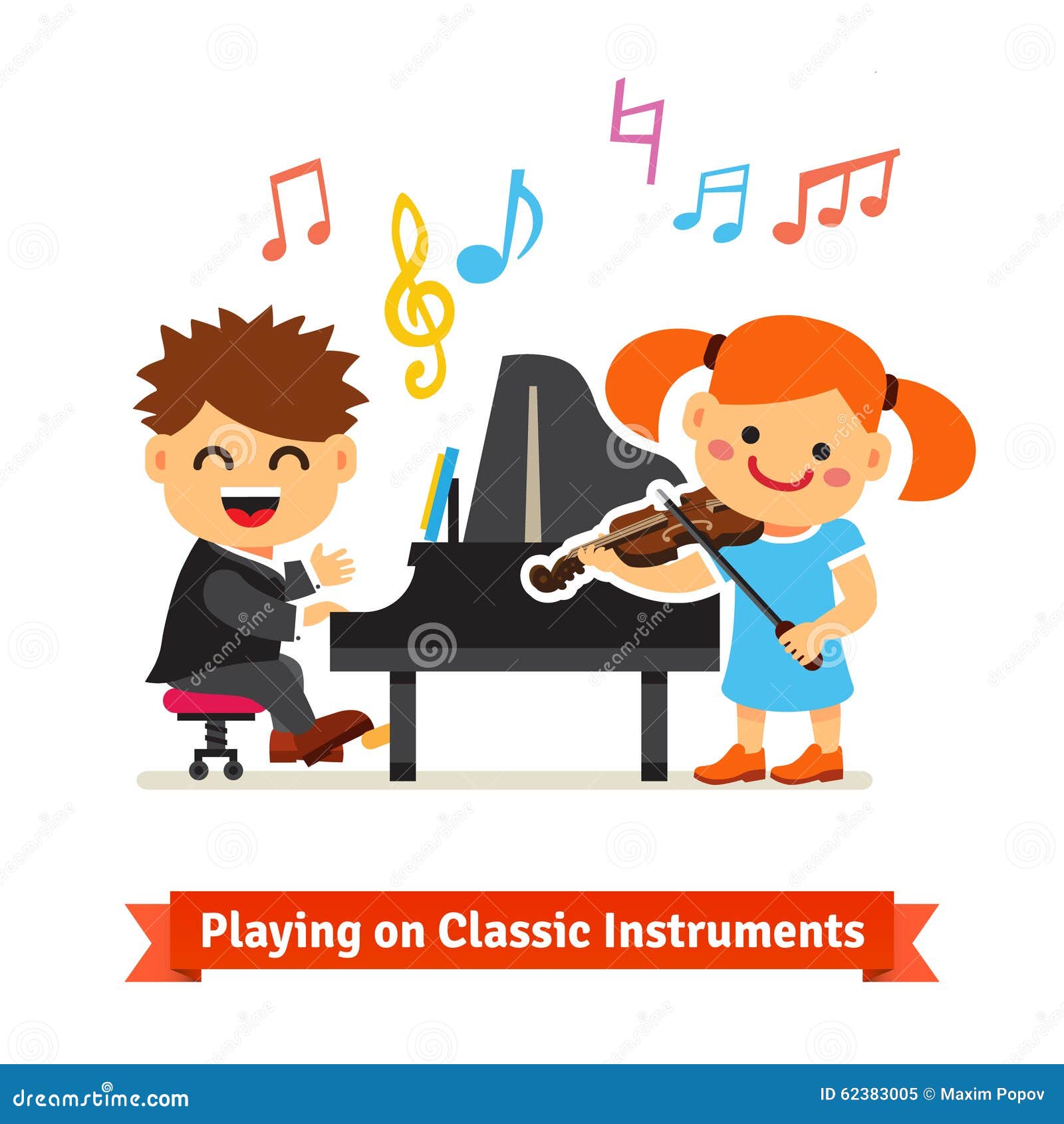 Kids and clef music stock vector. Illustration of happy - 54212961