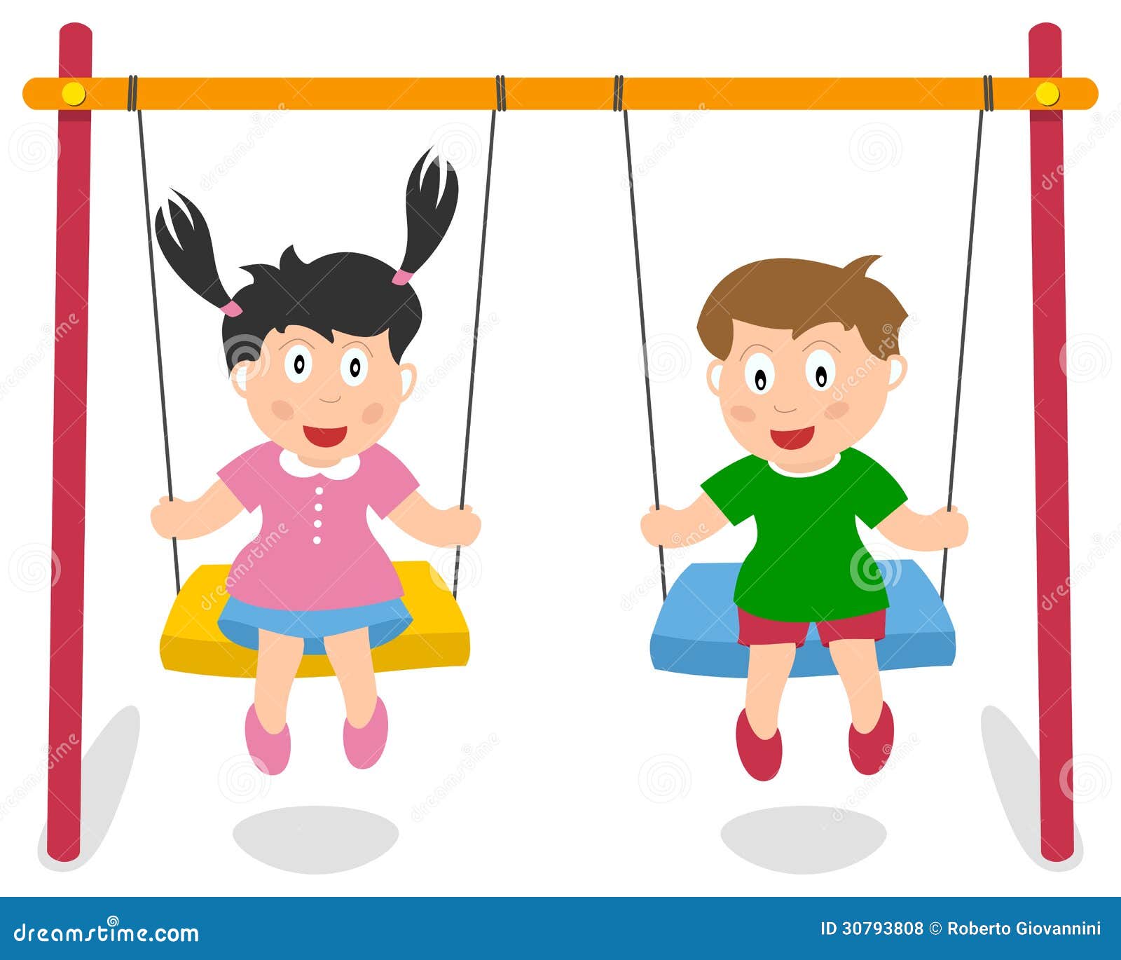 free clipart of child on swing