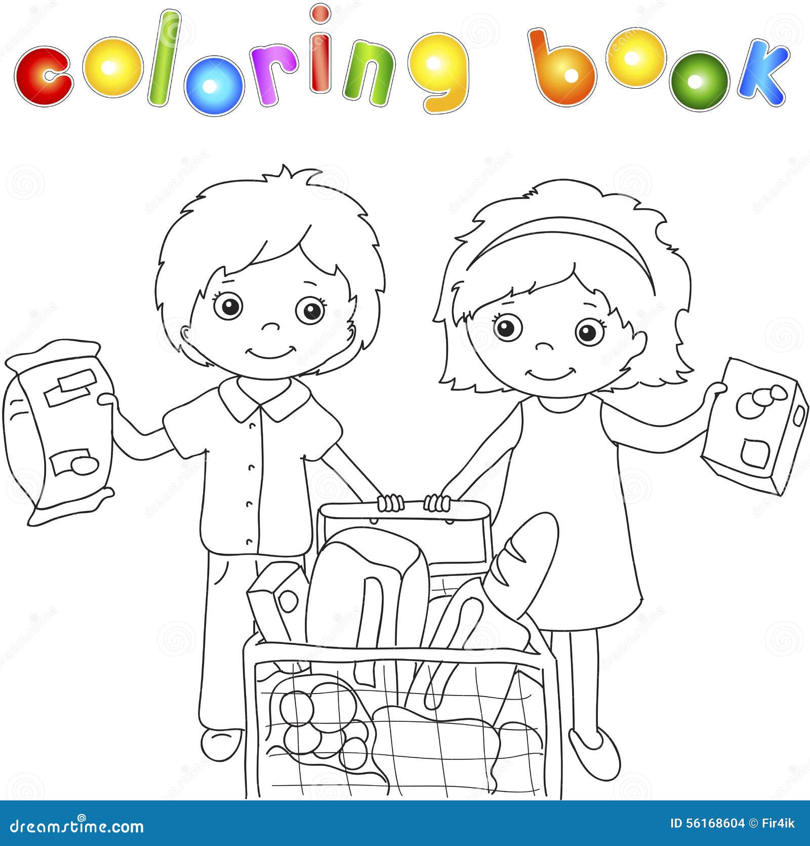 Download A Boy And A Girl Are Shopping In A Store. Stock Vector - Illustration of couple, male: 56168604