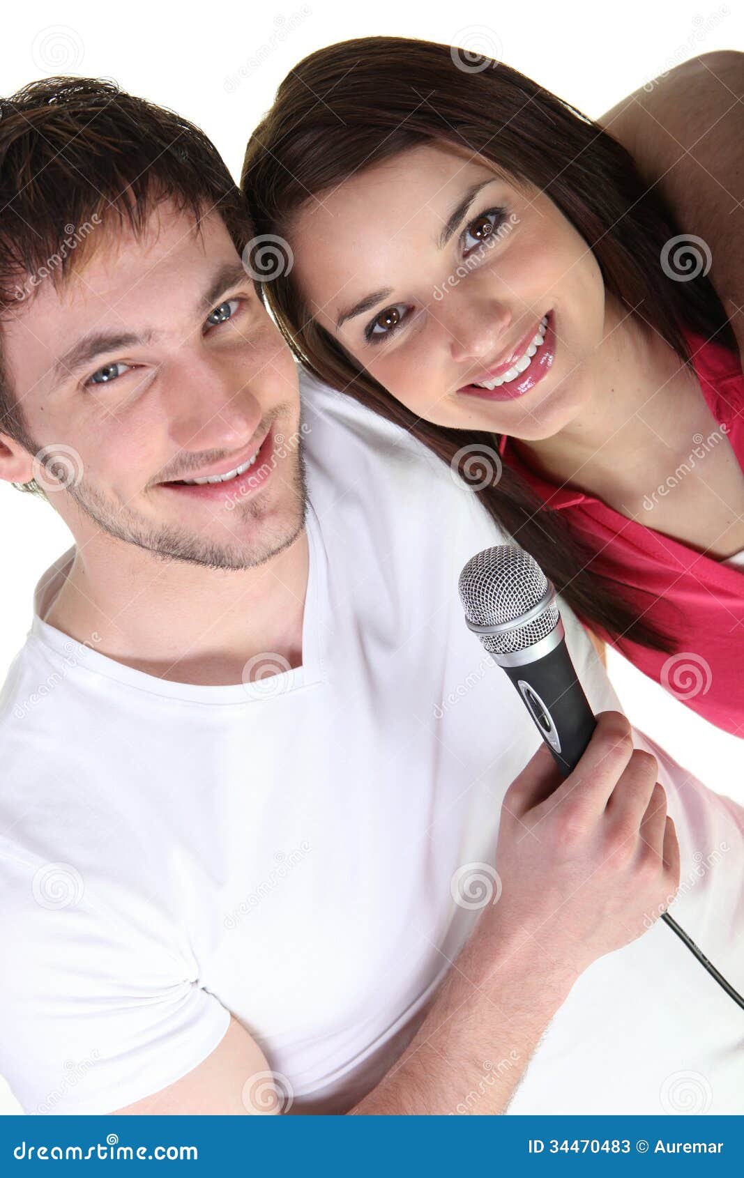 Boy and girl singing stock image. Image of like, ballad 34470483