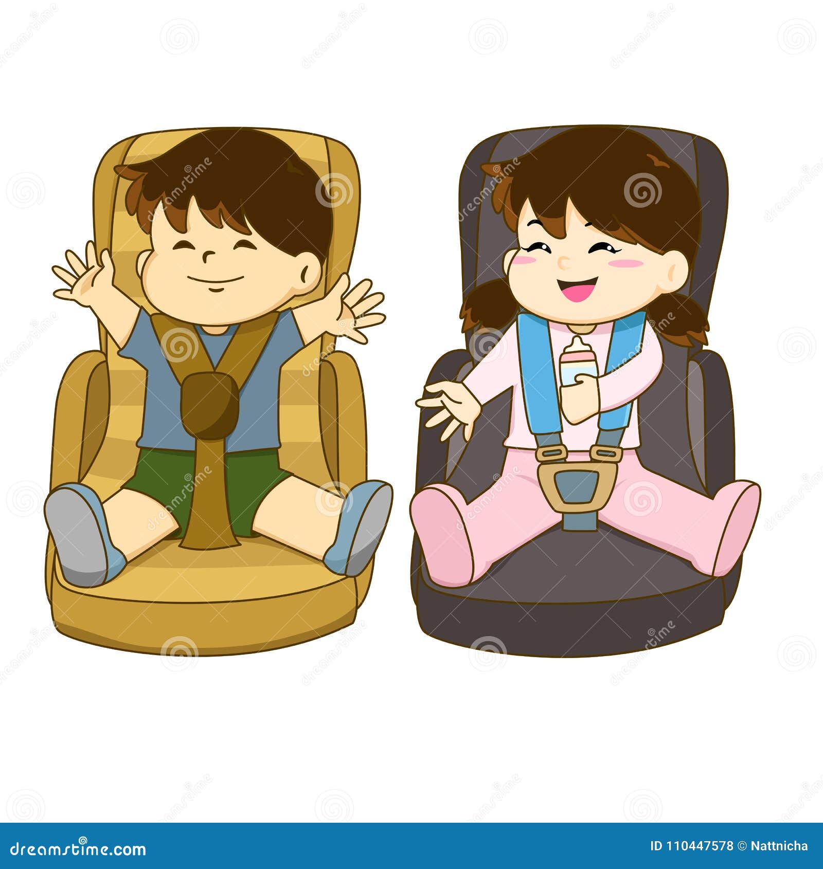 boy and girl sitting on car seat