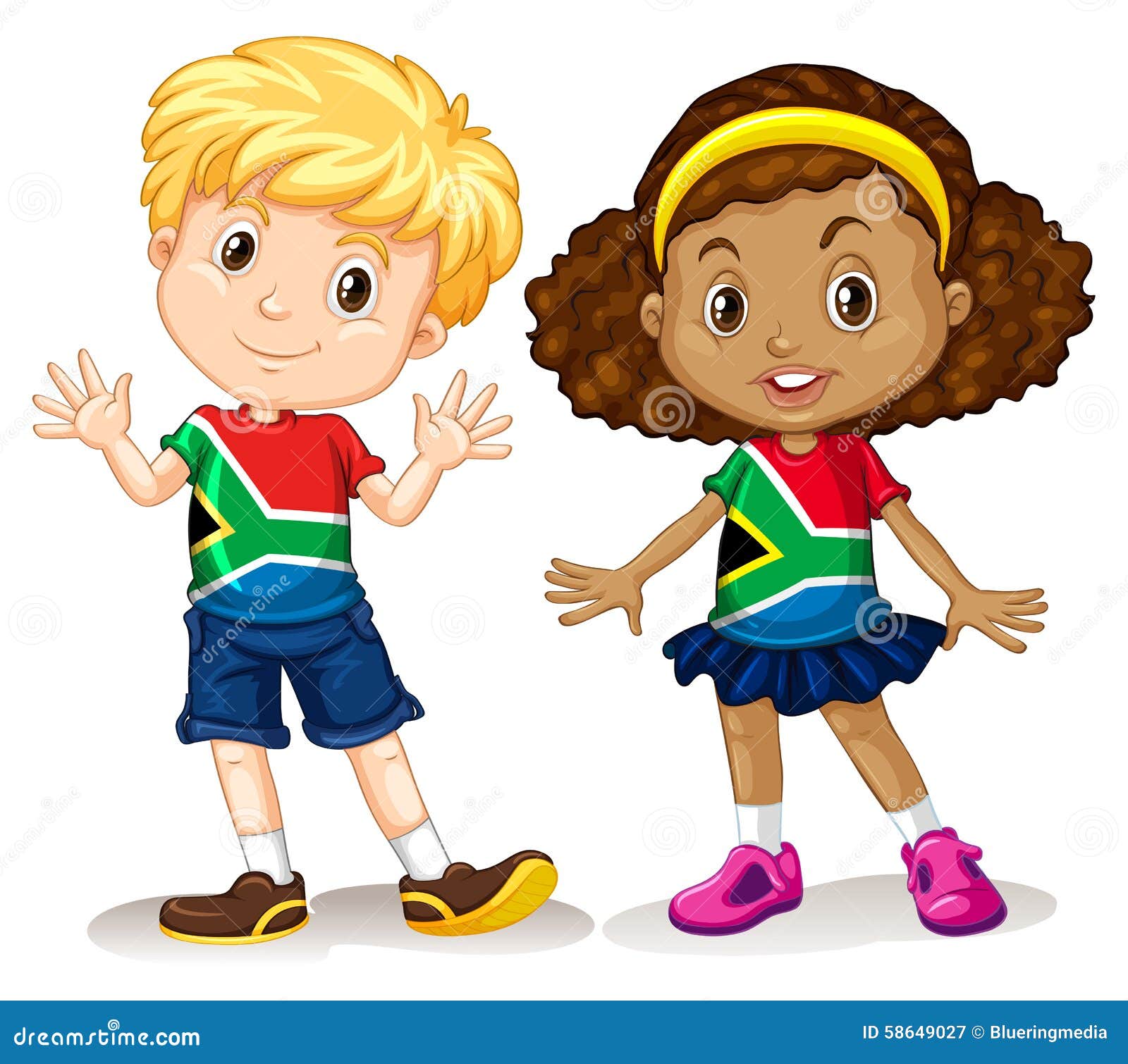 Boy and Girl from South Africa Stock Vector - Illustration of pals ...