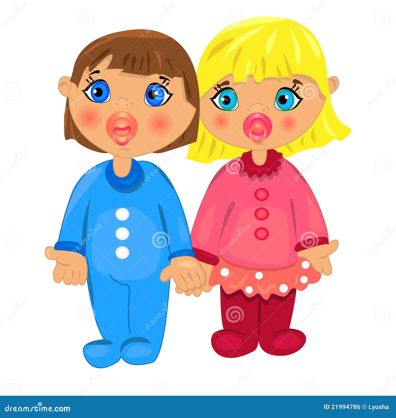 Boy And Girl Twins Isolated On White Background Stock Vector Illustration Of Brother Background