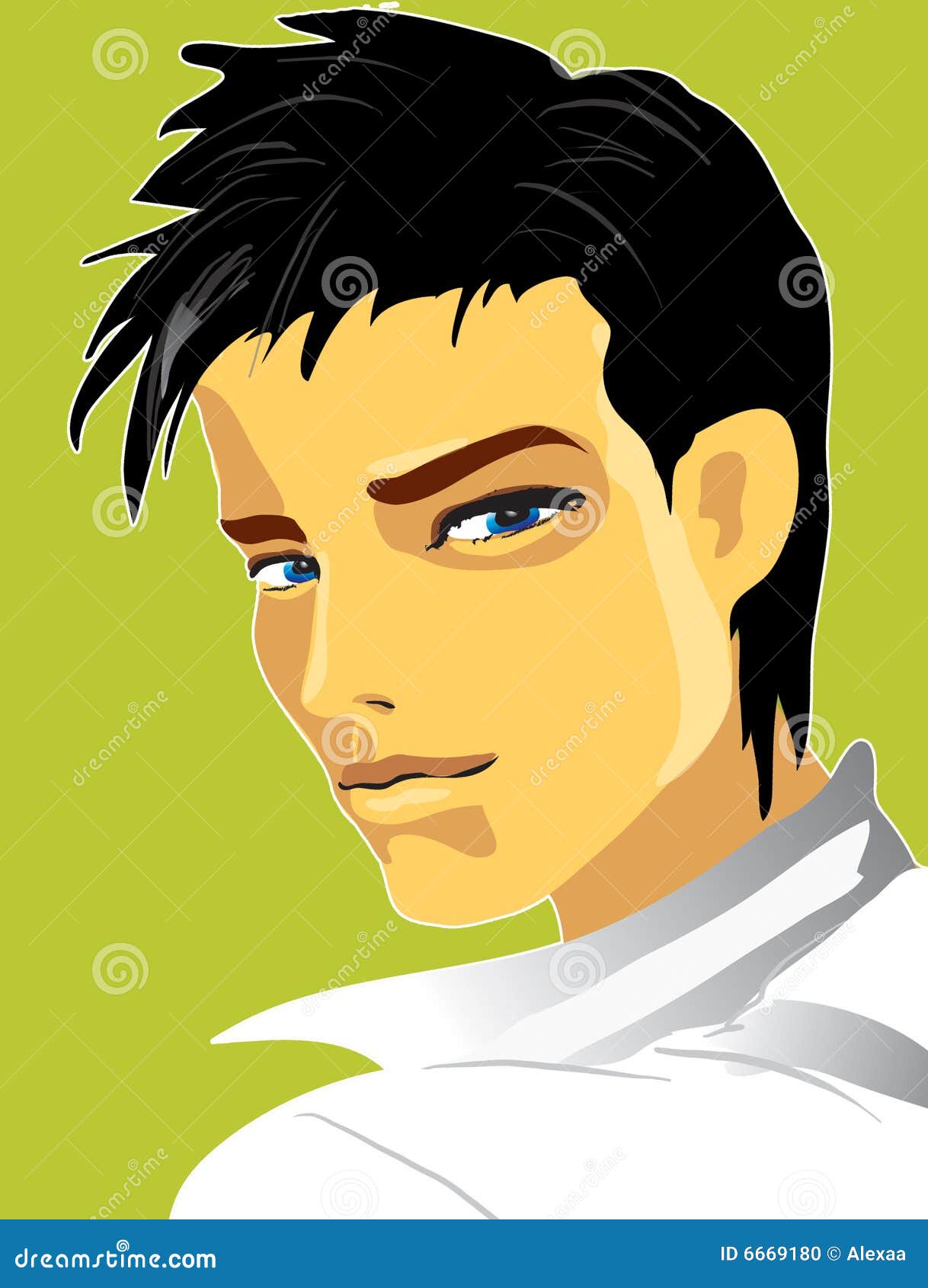 The Boy on the Green Background Stock Vector Illustration of clip