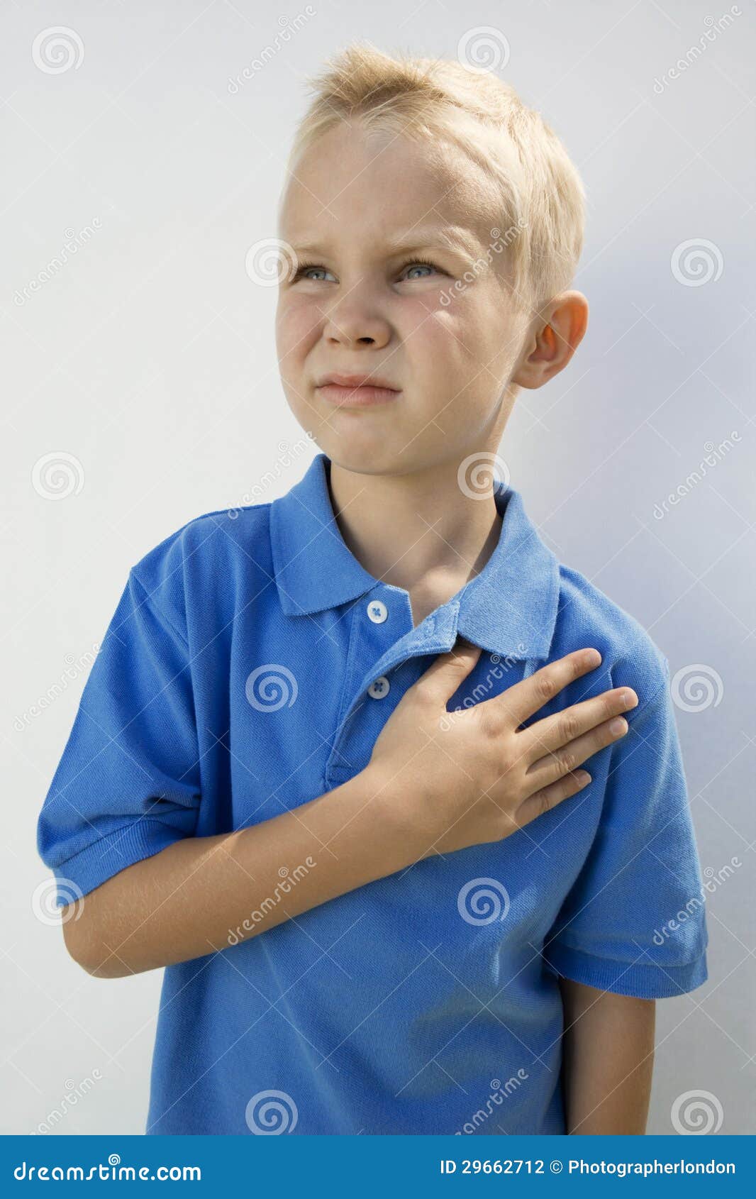 Boy With Hand On Heart Stock Photography Image 29662712
