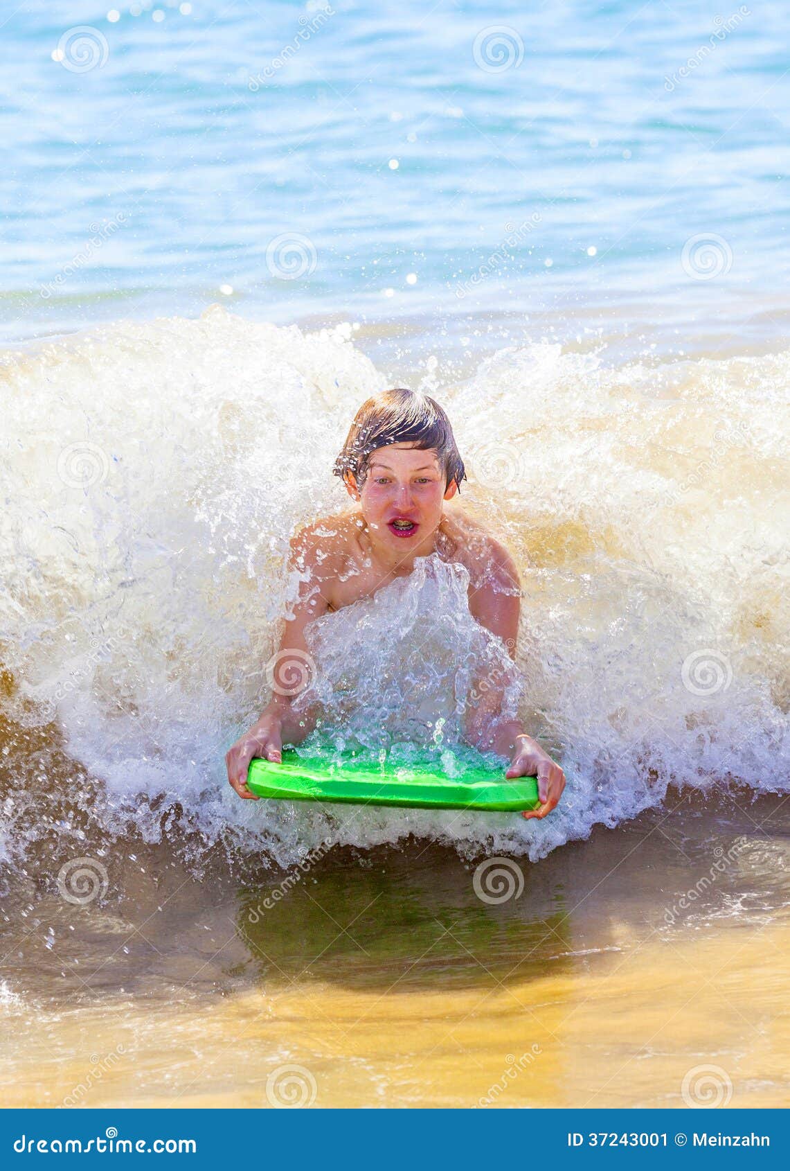 Boy Has Fun in the Waves of the Ocean Stock Image - Image of sport ...