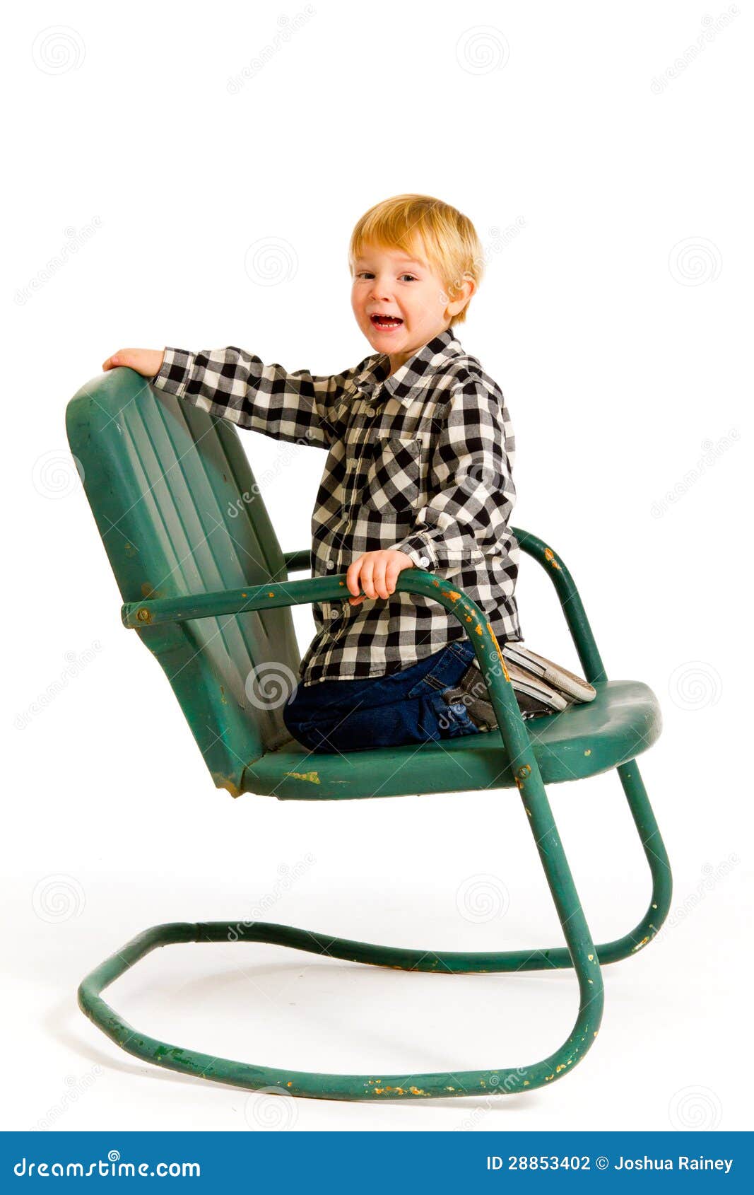 Boy Having Fun On Chair Stock Photo Image Of Color Kids 28853402