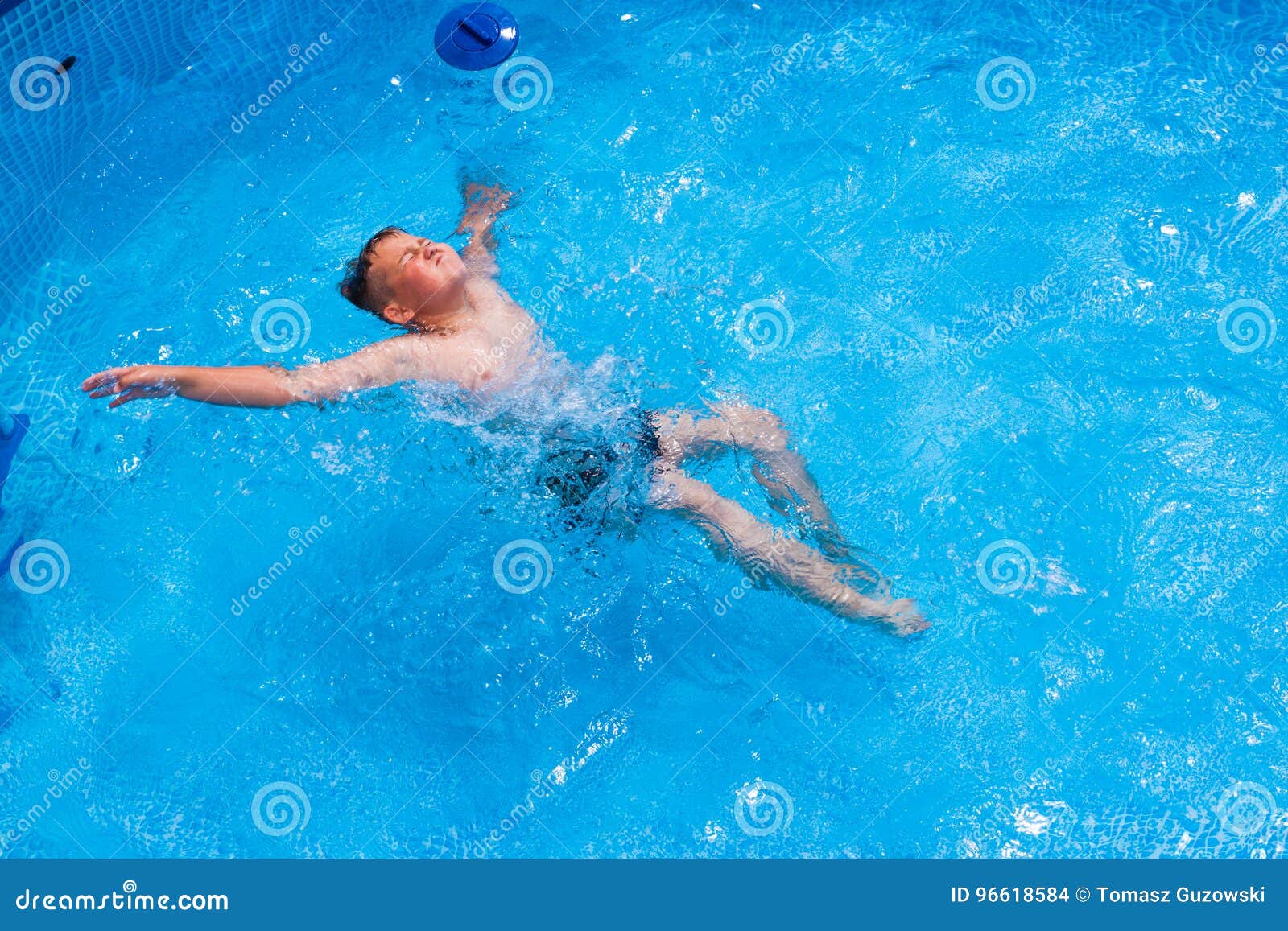 Boy in Having Fun in the Swimming Pool Stock Photo Image of bright