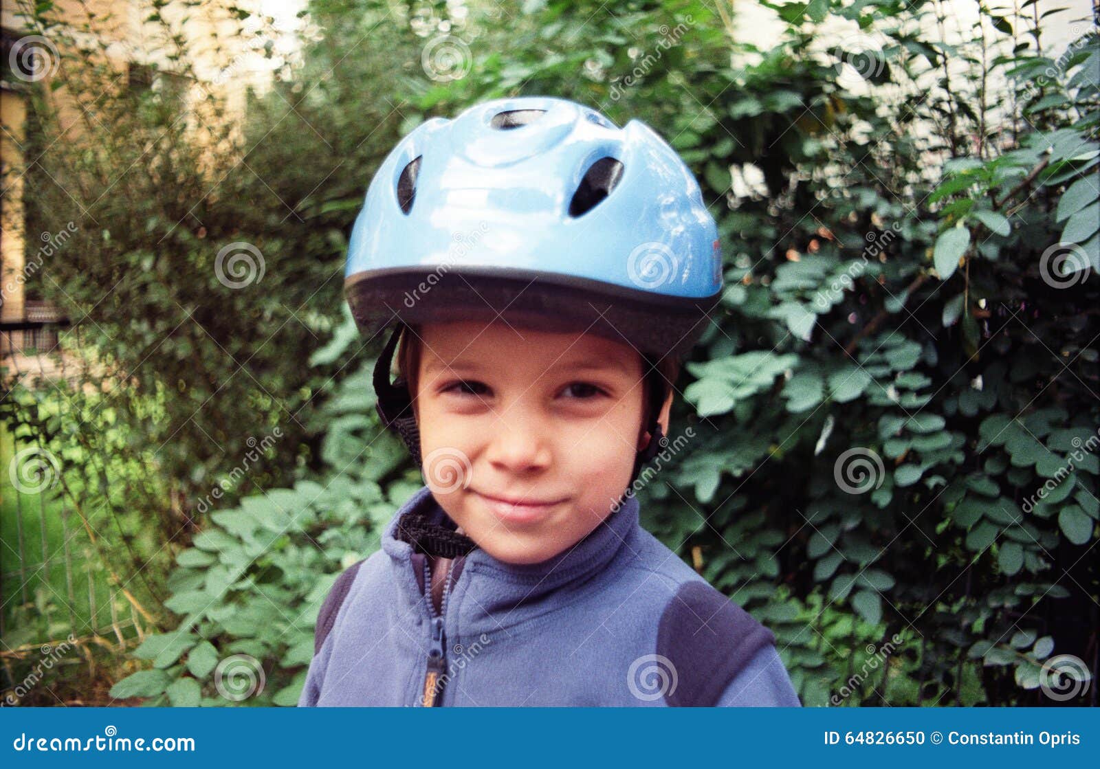 Boy with helmet stock photo. Image of protective, head 64826650