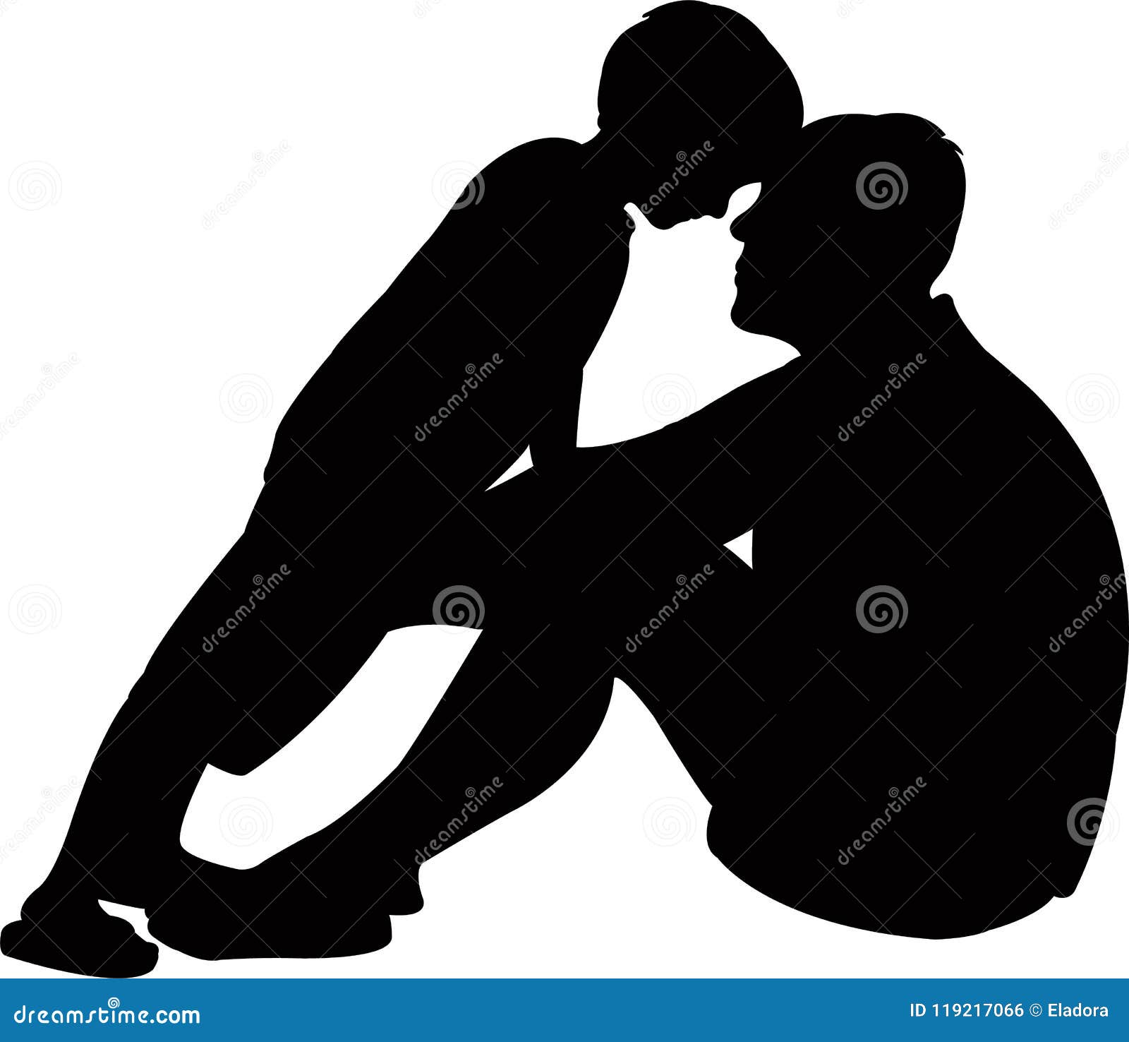 Download A Boy And His Father Bodies Silhouette Vector Stock Vector ...