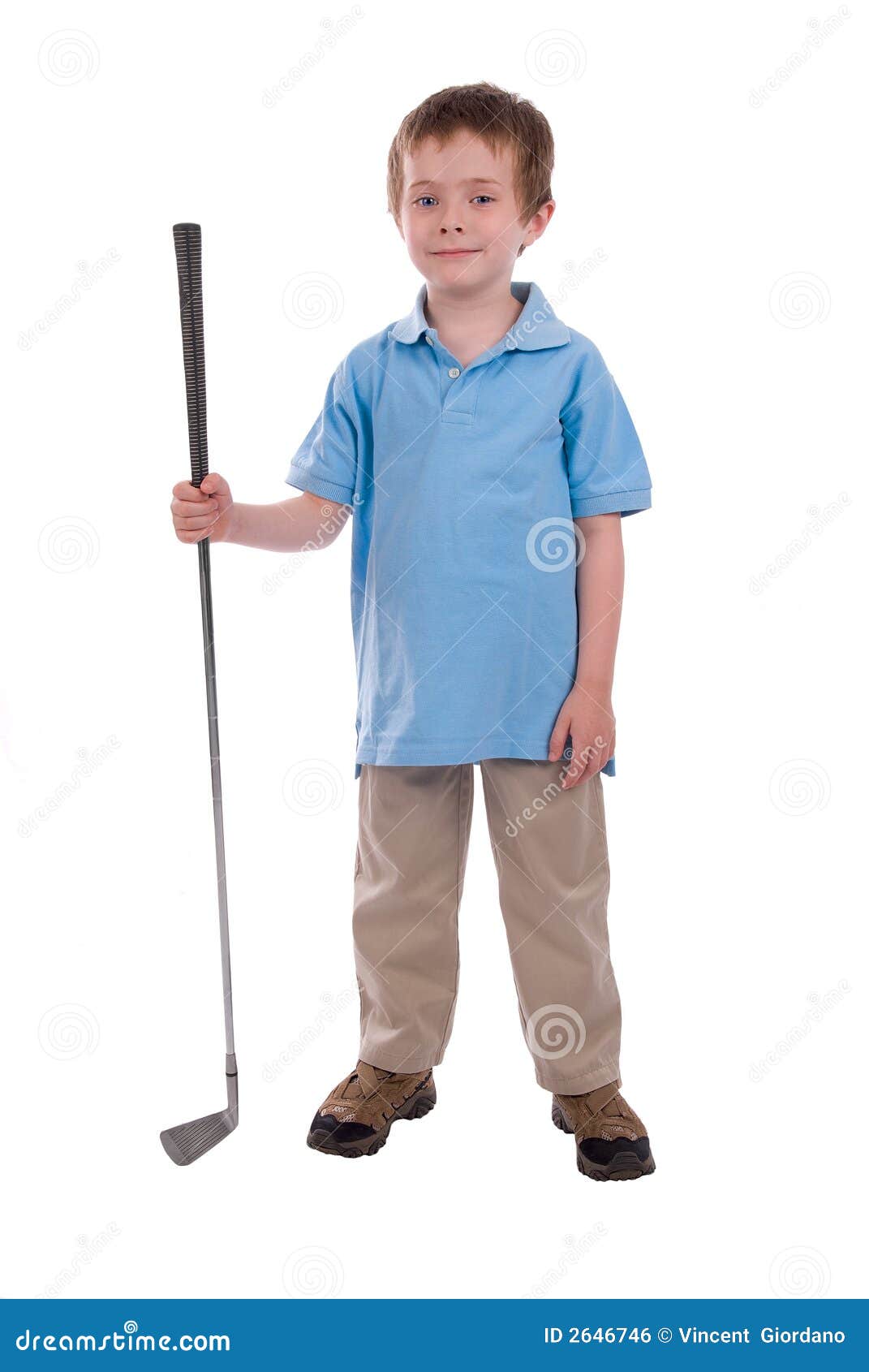 Boy holding a golf club stock photo. Image of health, youth 2646746