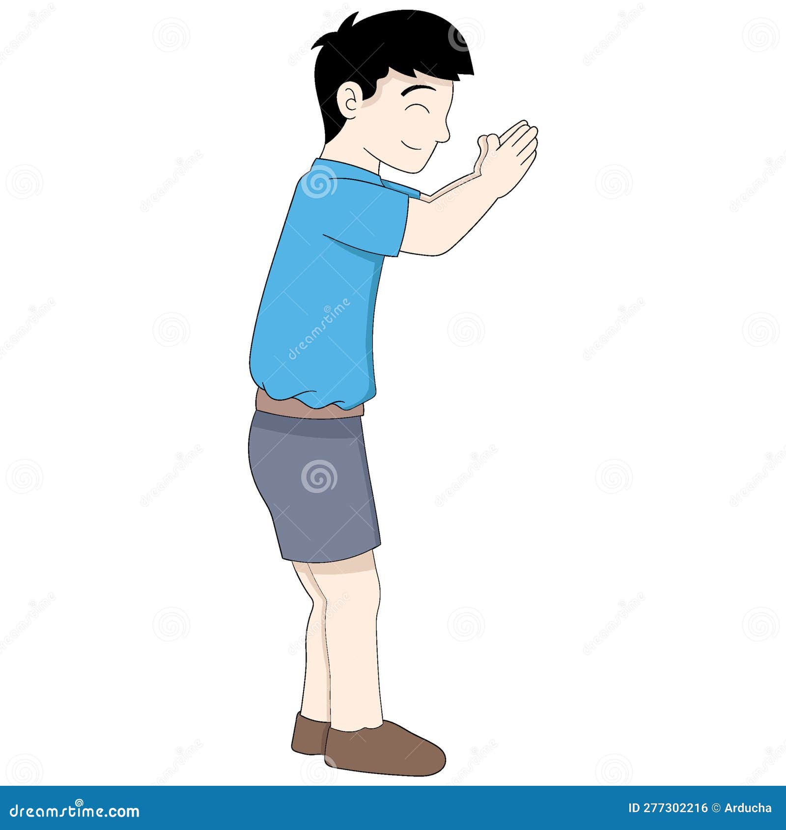 Boy is Holding Out His Hand Asking for a Handshake Stock Vector Illustration of sticker