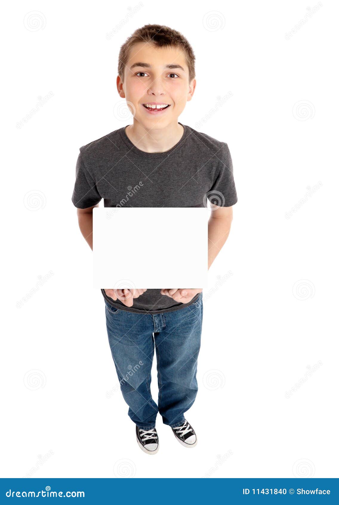 Boy holds a sign stock photo. Image of full, holding - 11431840