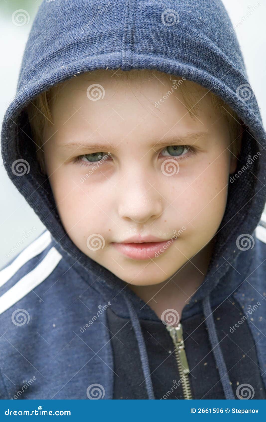 Boy in hood stock photo. Image of baby, kids, cute, blond - 2661596