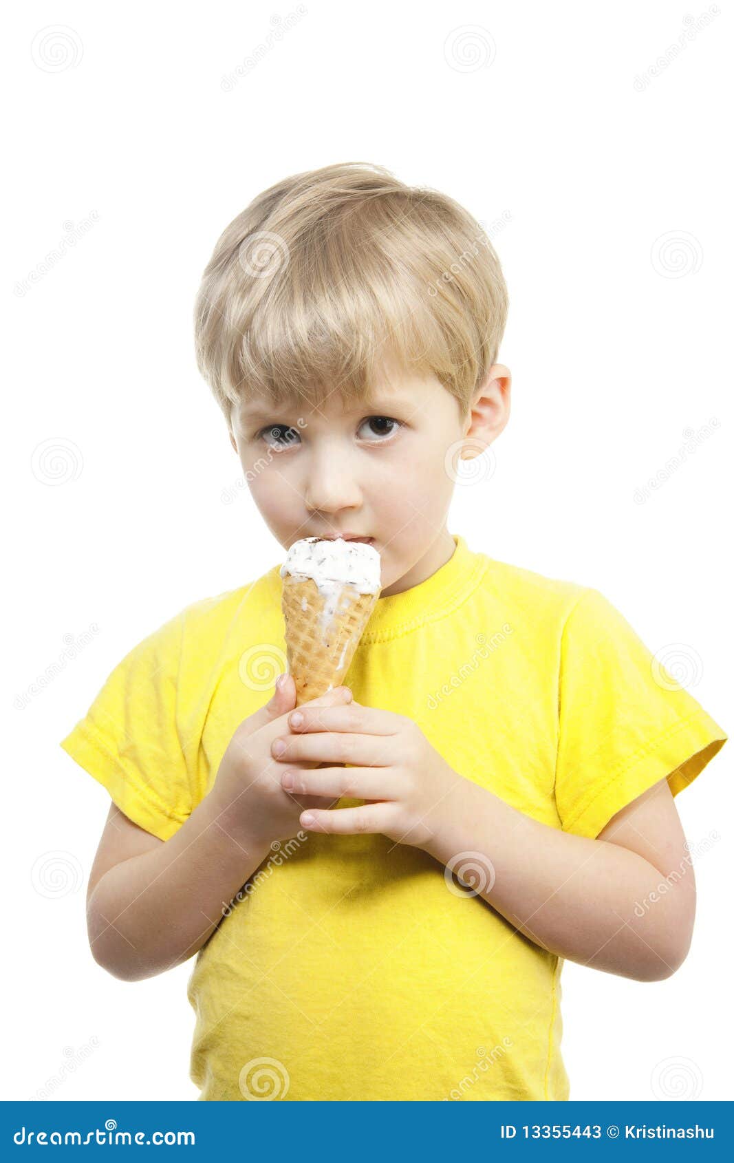Boy with ice cream stock image. Image of hair, seasonal 13355443